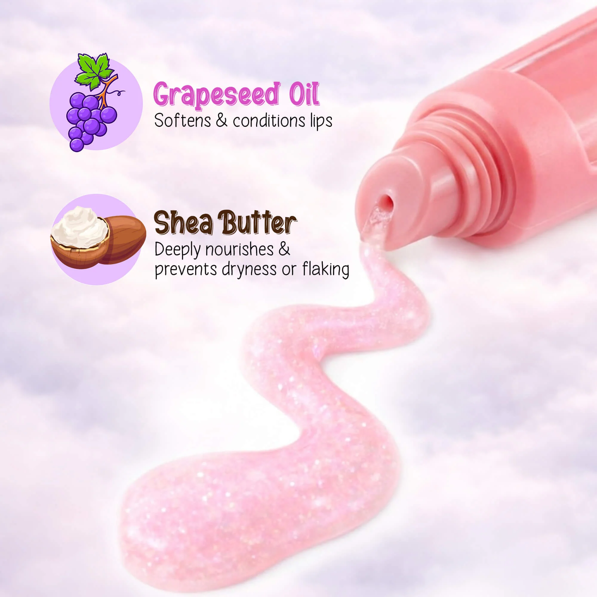 Cloudshine Glitter Lip Gloss by Princess by RENEE - Image 3
