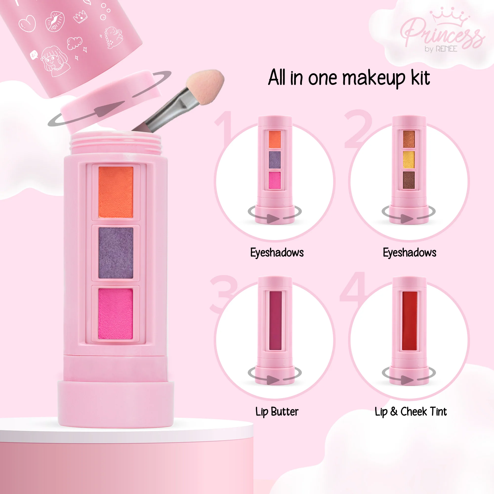 Cloudshine Lip Gloss & Disney Frozen Unicorn Makeup Kit | Elsa Combo For Preteens, By Princess By Renee - Image 5