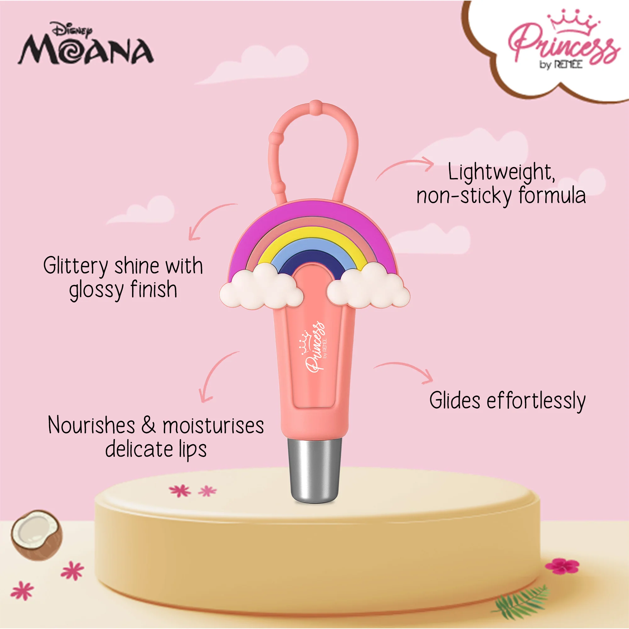 Cloudshine Lip Gloss & Moana Tropical Bliss Fragrance Mist Combo For Preteens, By Princess By RENEE - Image 6