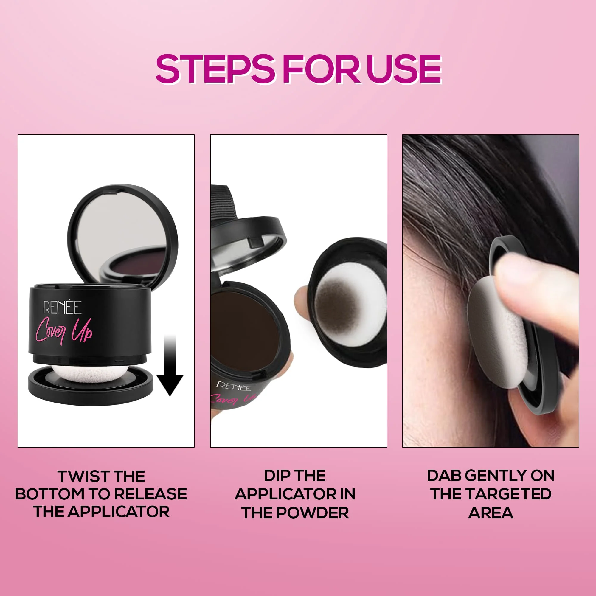 RENEE Cover Up Hair Powder- For Instant Grey Hair Coverage & Root Touch-Up, 4g - Image 11