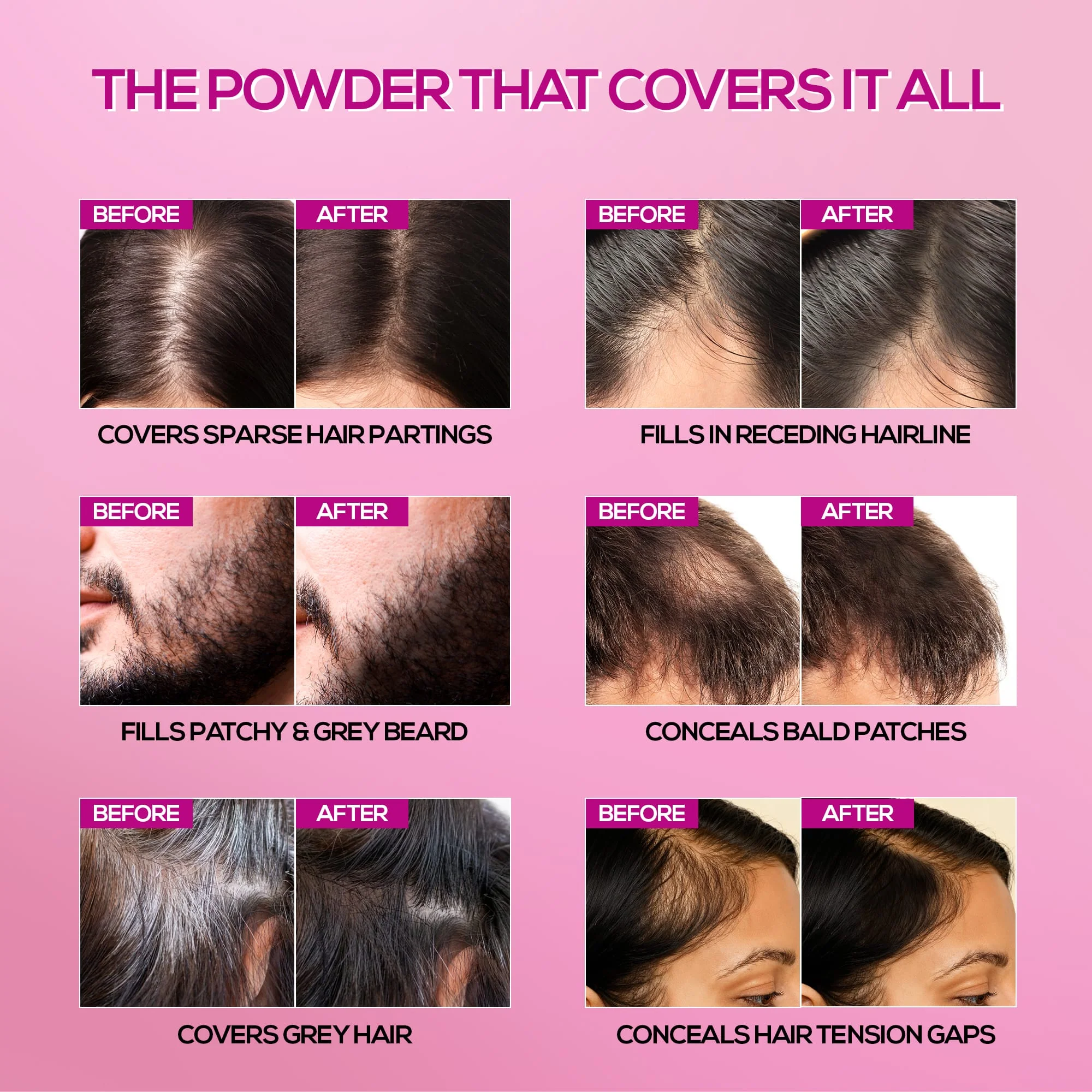 RENEE Cover Up Hair Powder- For Instant Grey Hair Coverage & Root Touch-Up, 4g - Image 12