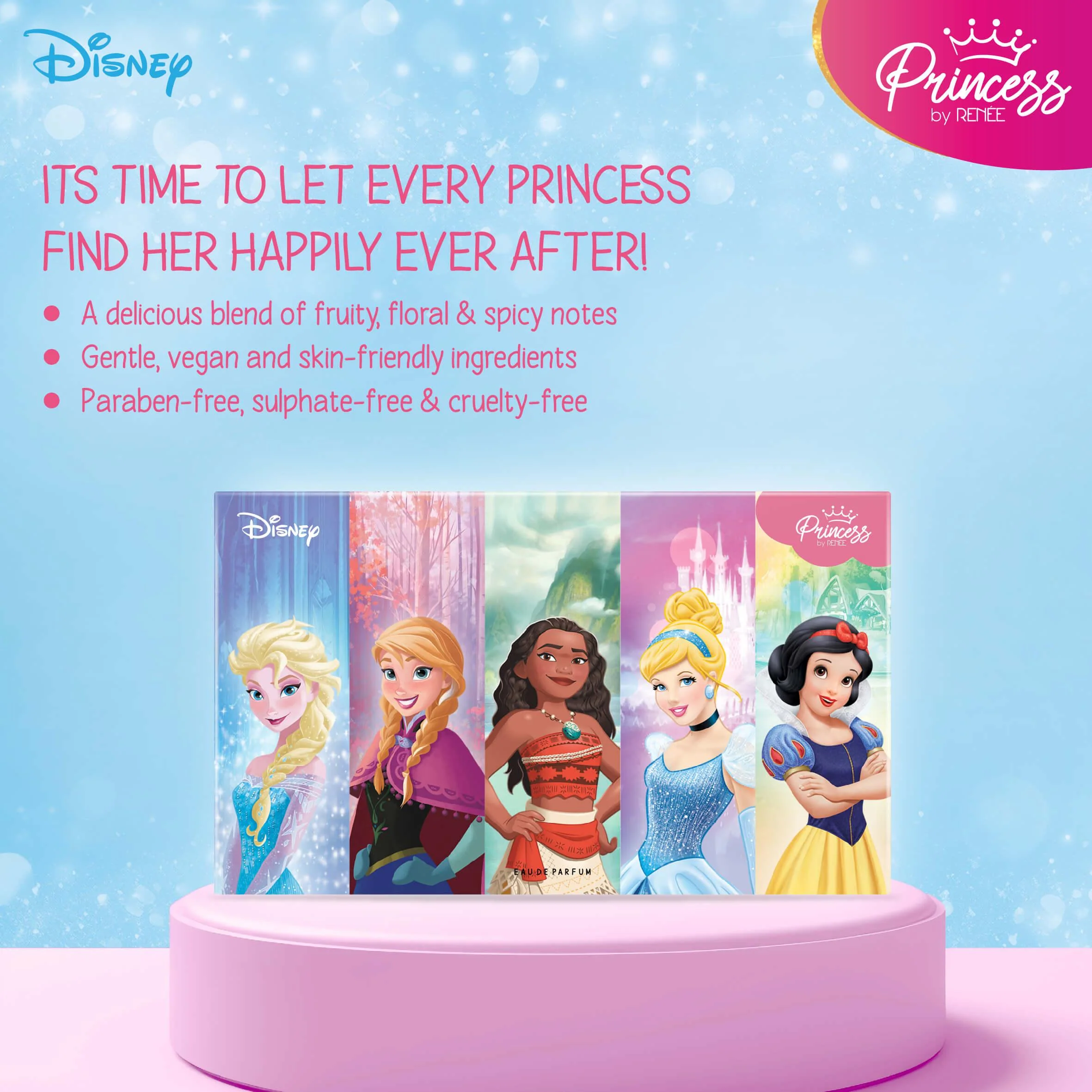 Disney Fairytale Perfume Combo of 5 by Princess by RENEE, 10 ml each - Image 4