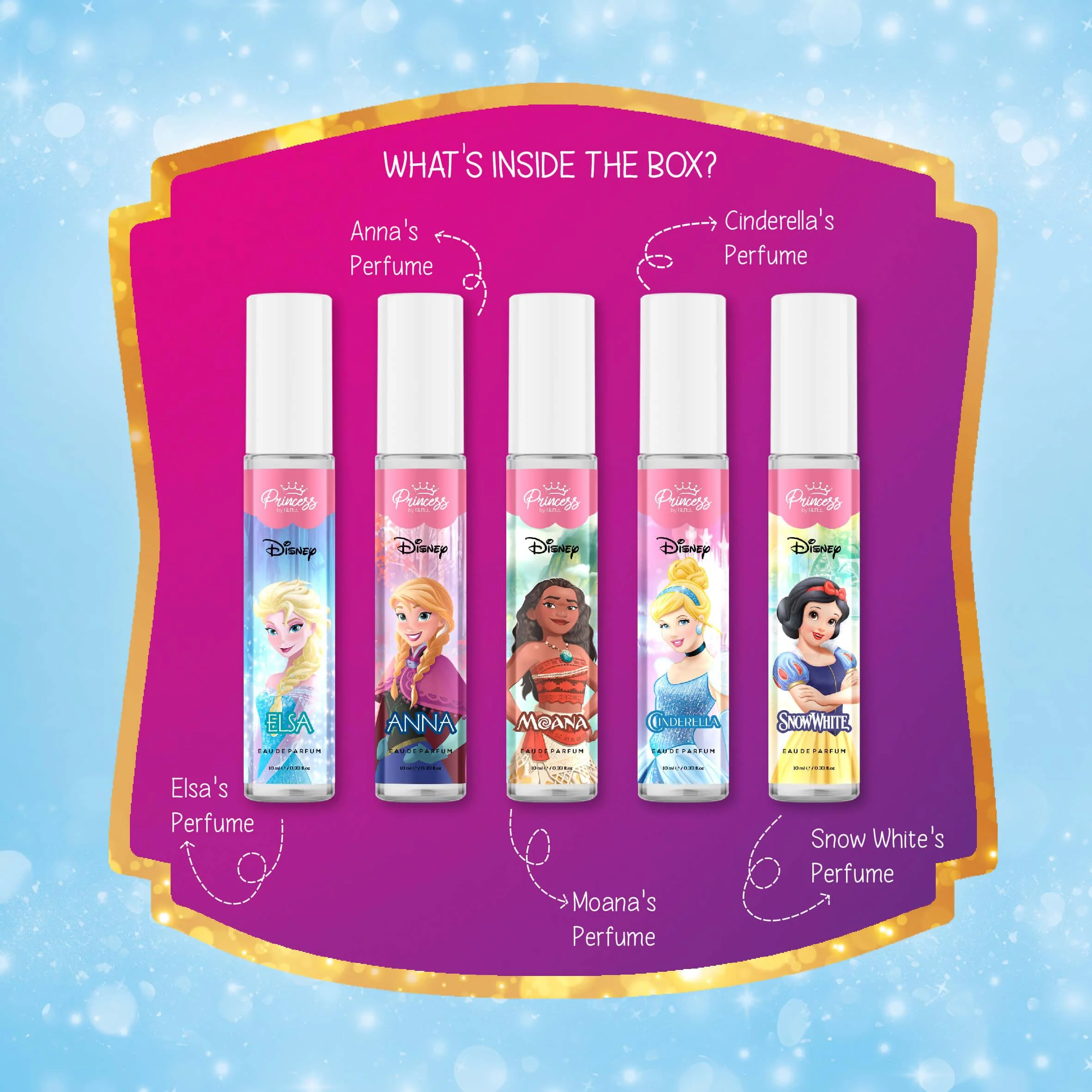 Disney Fairytale Perfume Combo of 5 by Princess by RENEE, 10 ml each - Image 5