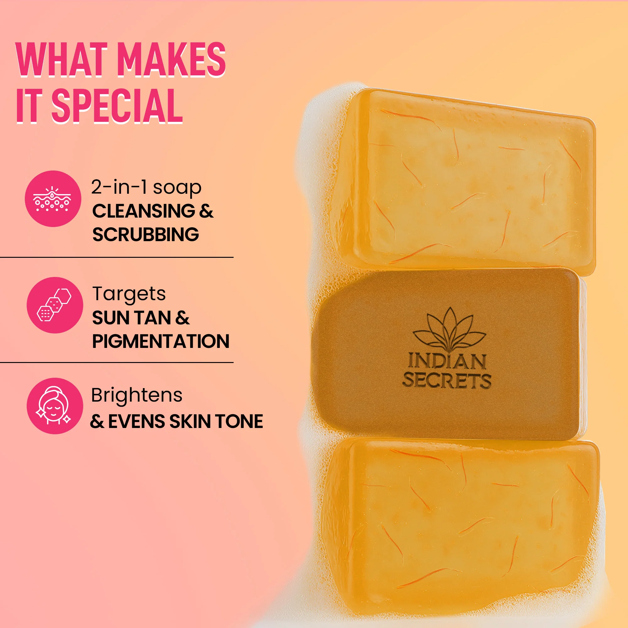 Go Bright 3-in-1 Skincare Set – Facewash, Scrub Soap & Face Cream for Glowing, Even-Toned & Tan-Free Skin - Image 2