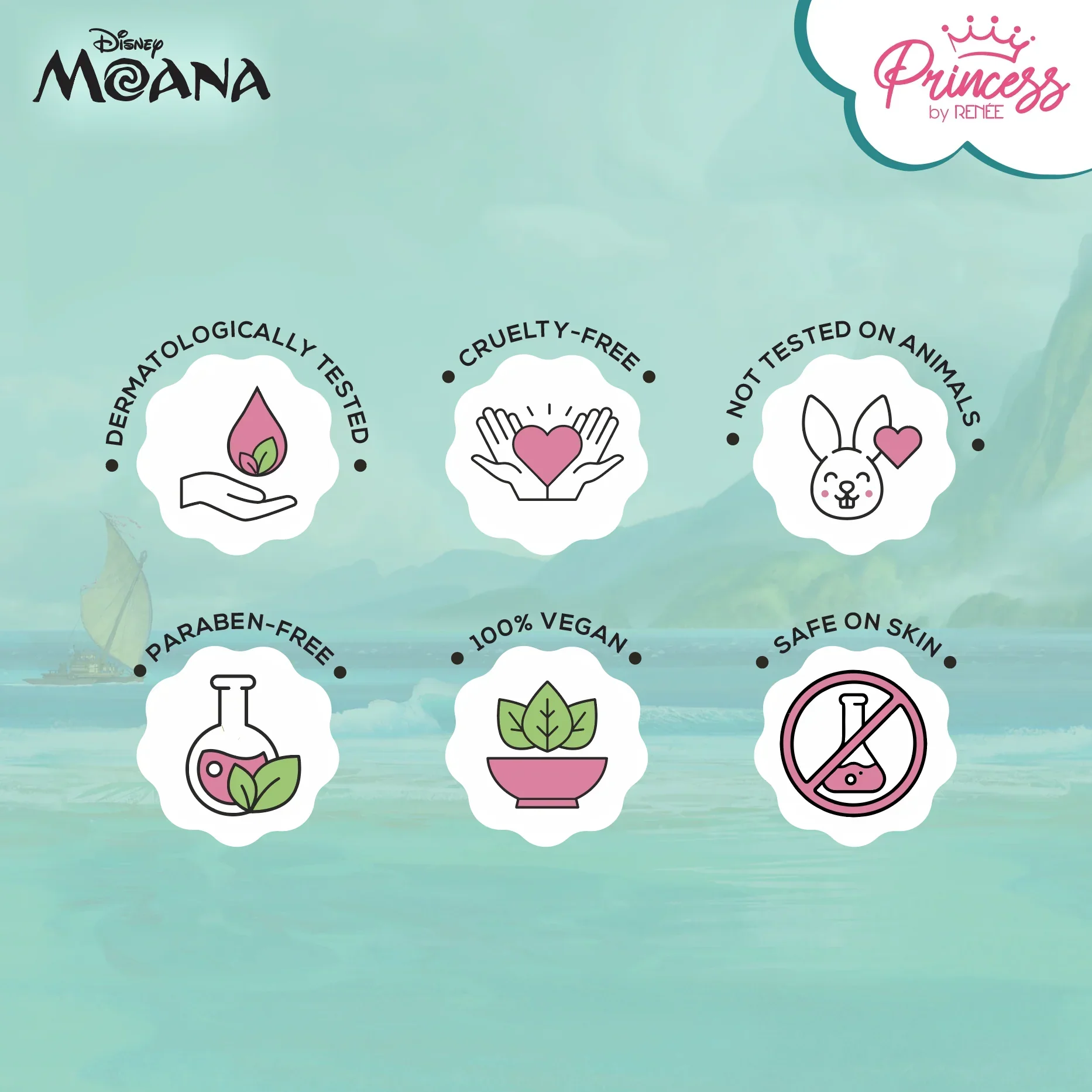 Moana’s Stick On Nails For Preteens - Disney Princess by RENEE, Pack of 24 - Image 6