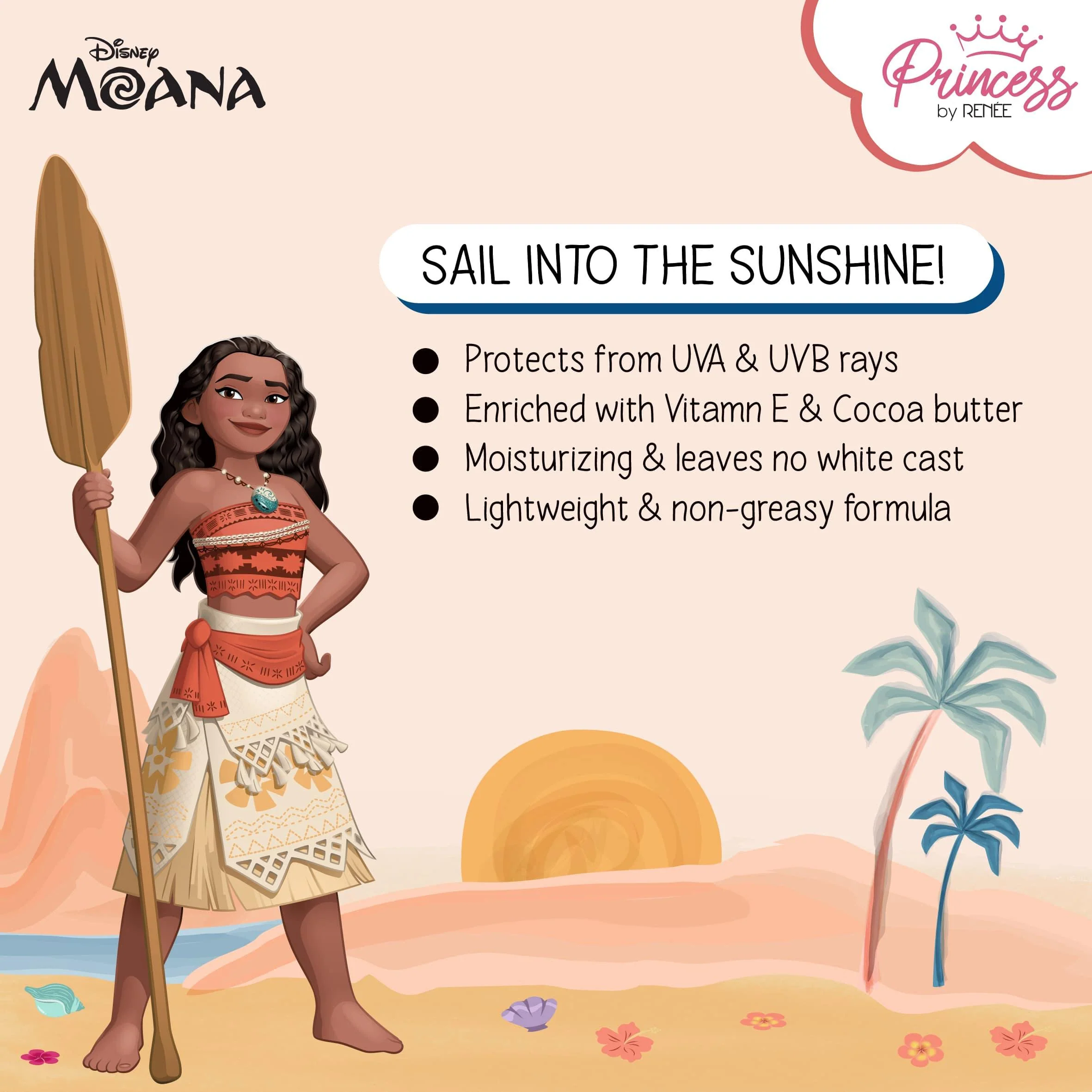 Moana Sunscreen with SPF 50 - Disney Princess by RENEE - Image 4