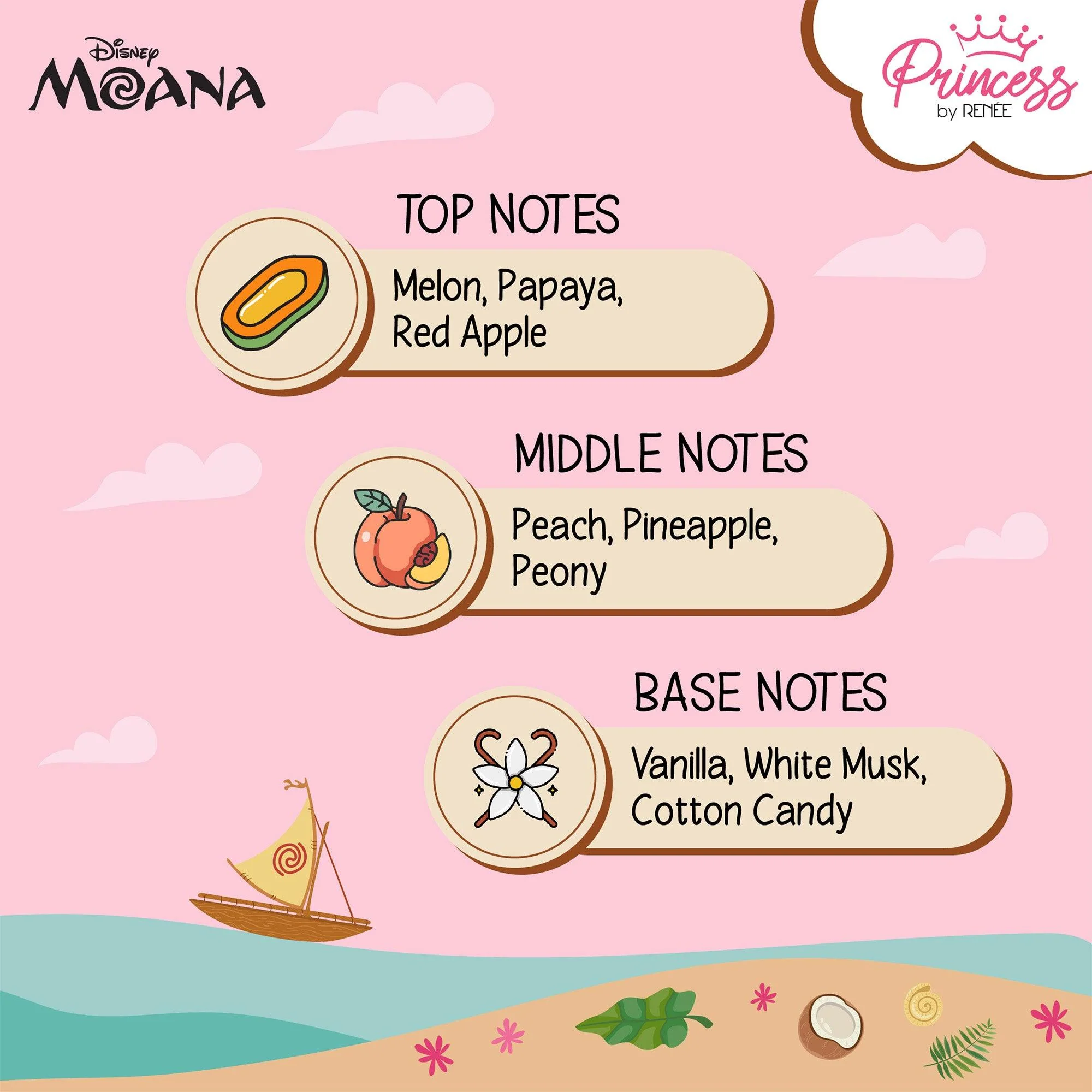 Moana Tropical Bliss Fragrance Mist - Disney Princess by RENEE, 30ml - Image 4