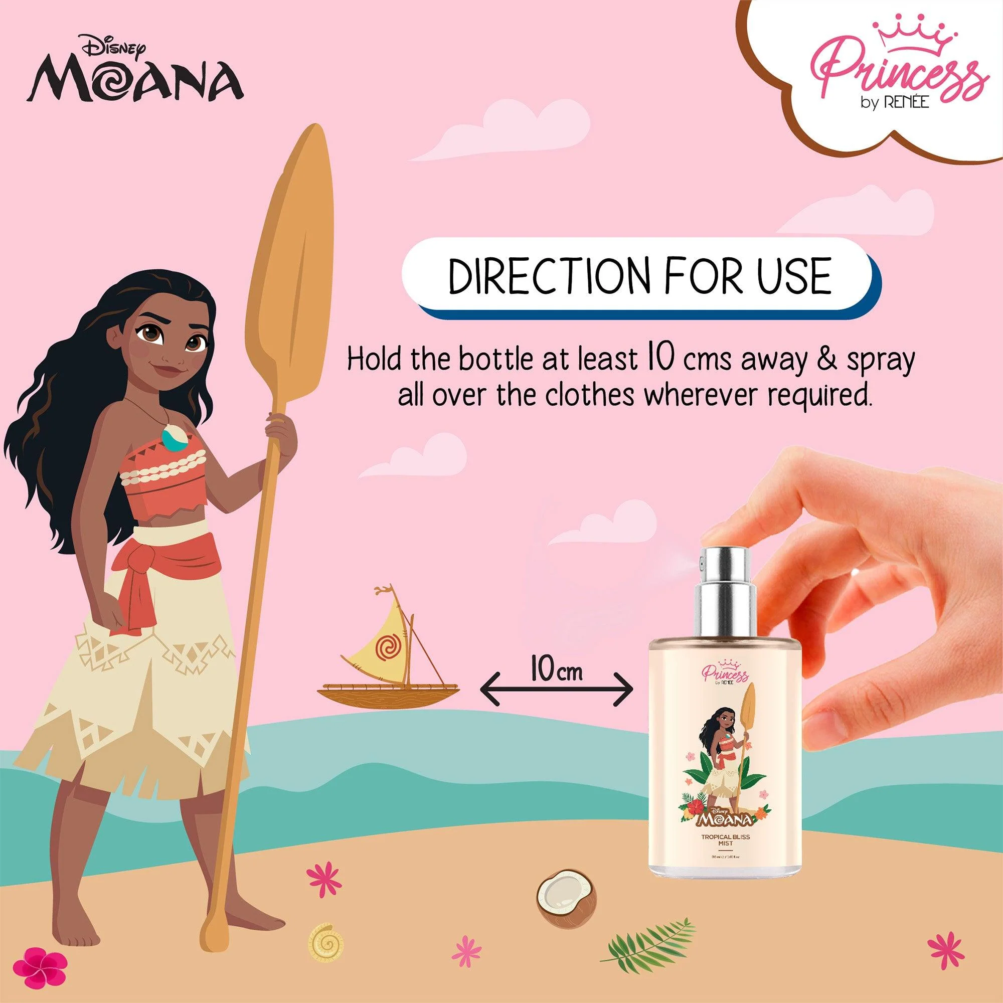 Moana Tropical Bliss Fragrance Mist - Disney Princess by RENEE, 30ml - Image 5
