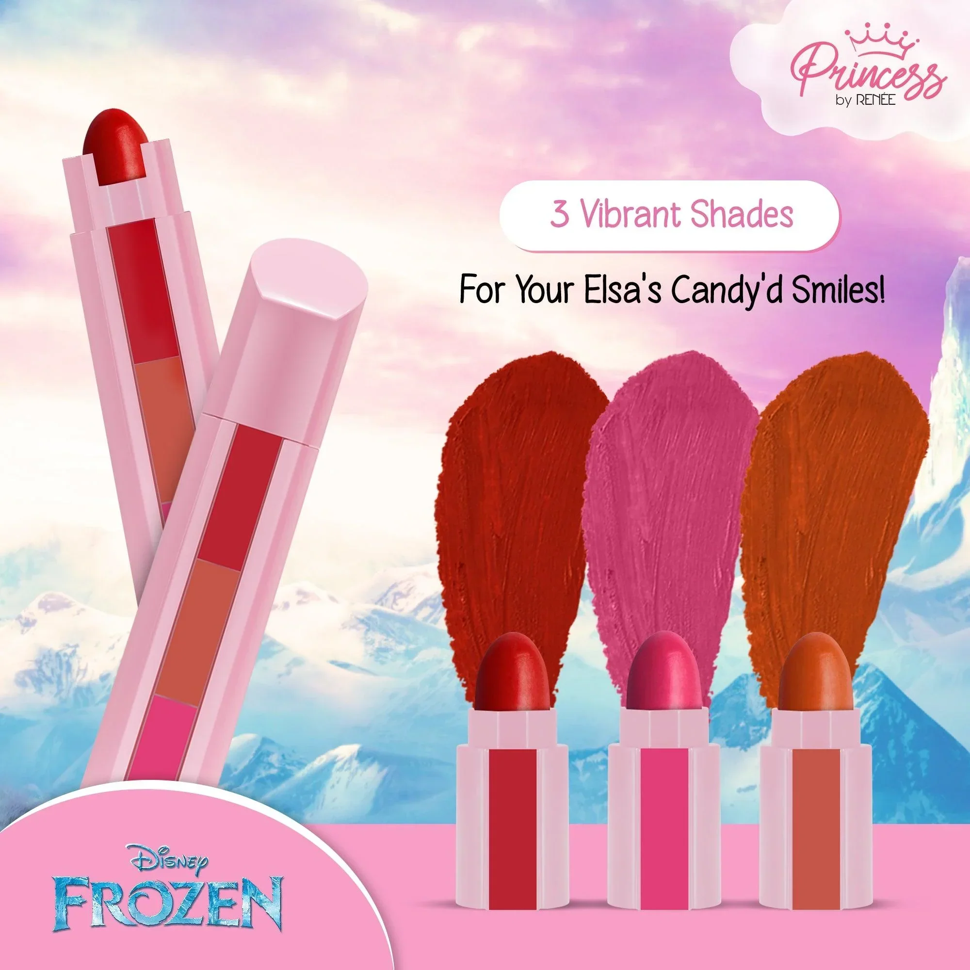 Magic Eyes Kajal Pen & Disney Frozen Candy 3-In-1 Tinted Lipstick Combo by Princess by RENEE - Image 4