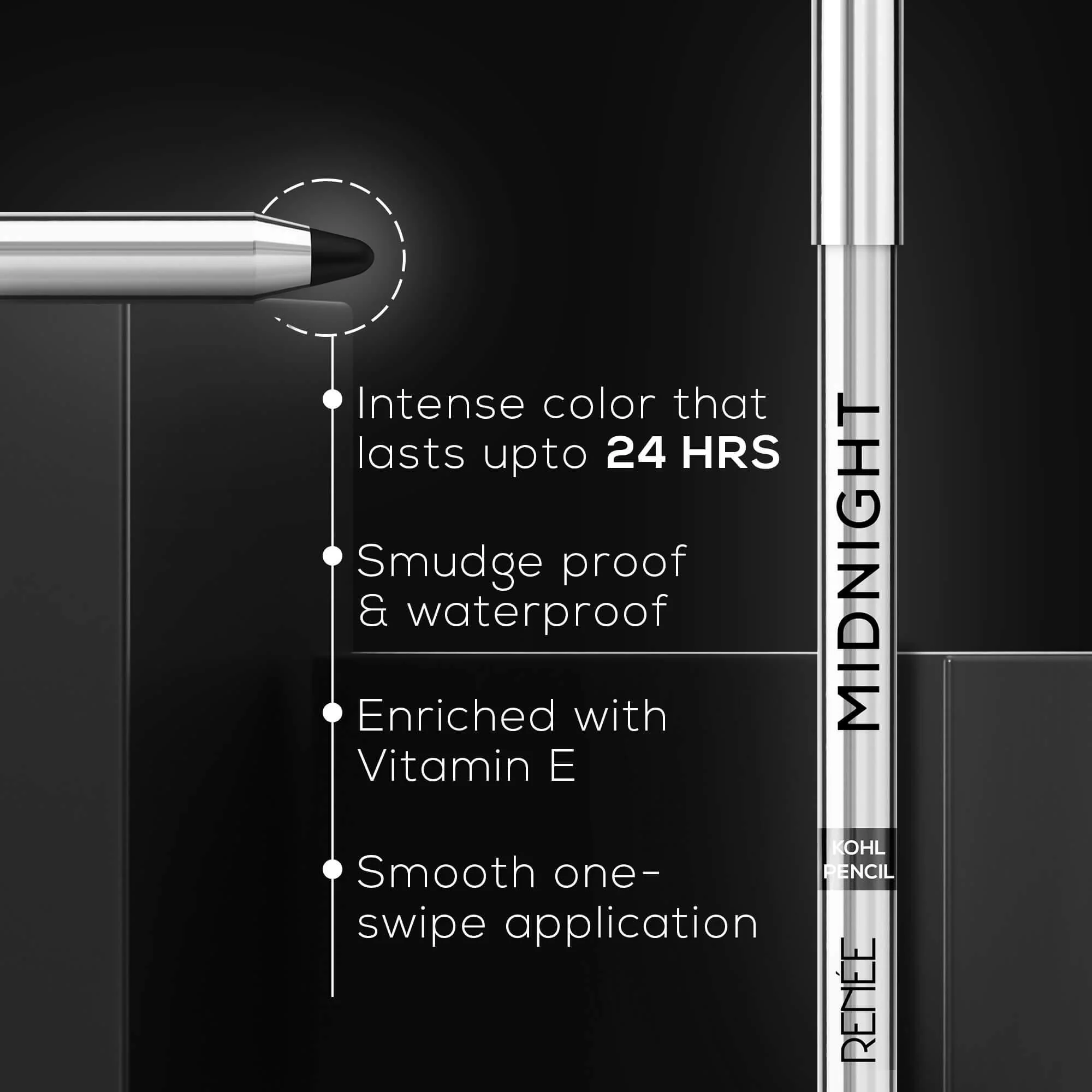 RENEE Midnight Kohl Kajal Pencil - 1.5 g - Image 2