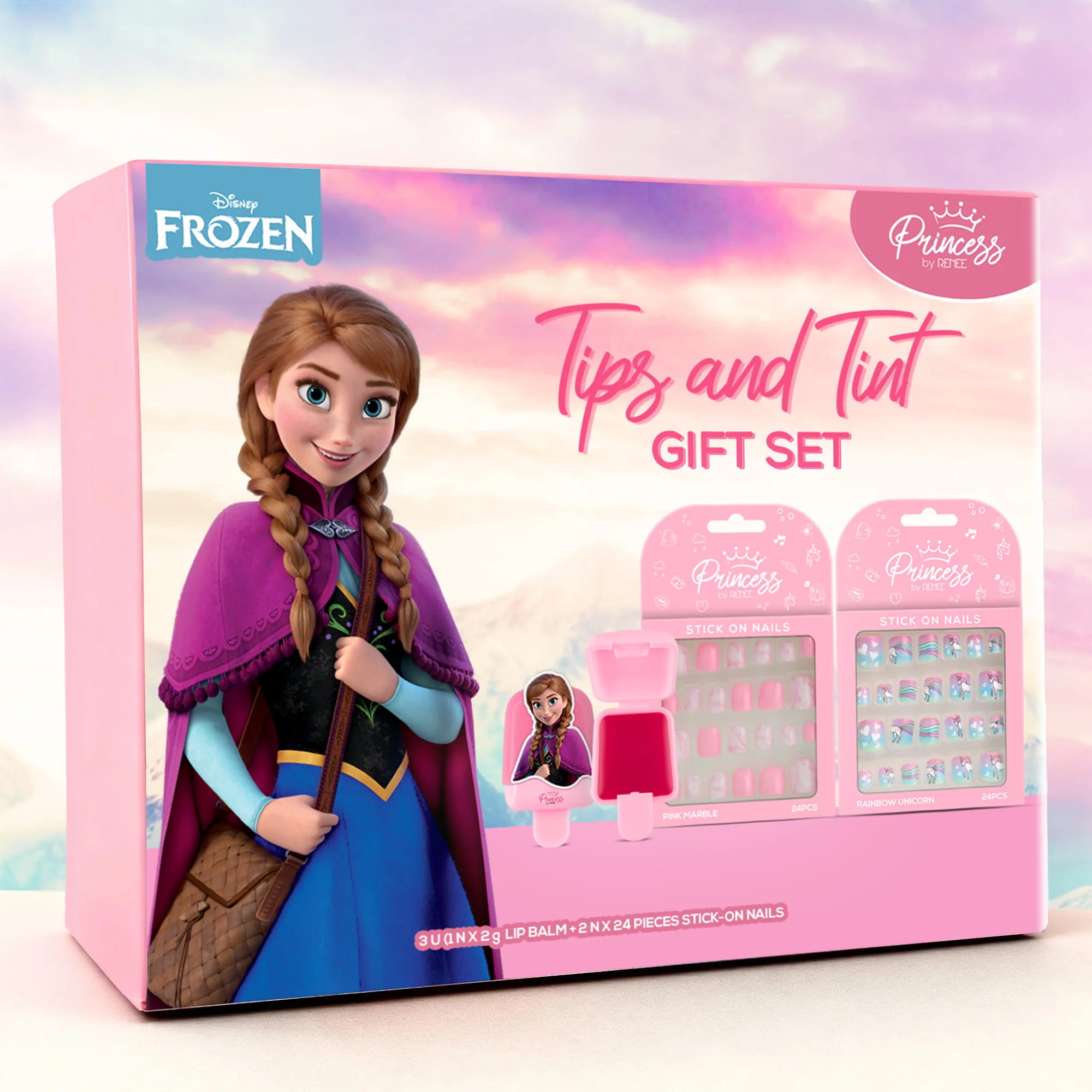 Tips & Tint Beauty Gift Set by Princess by RENEE, Pack of 3