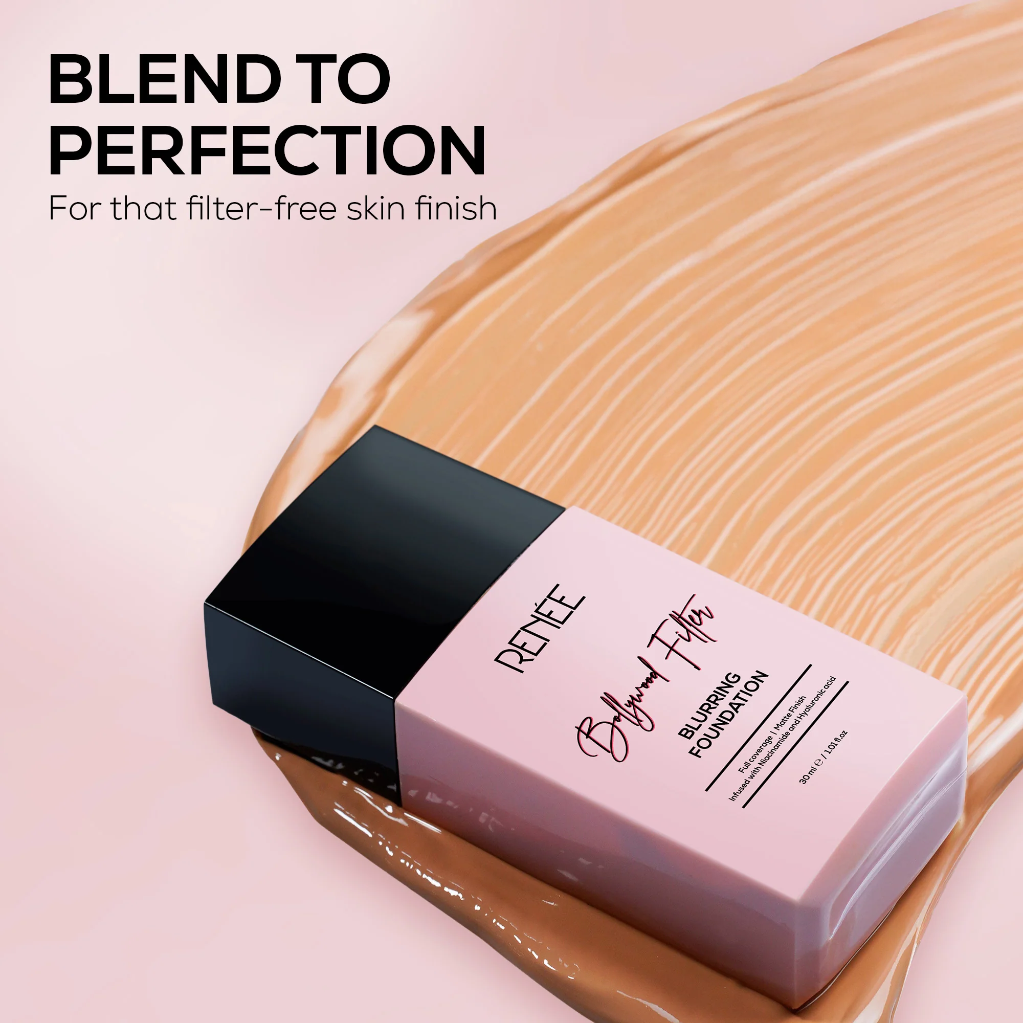 RENEE Bollywood Filter Pore Minimising Blurring Liquid Foundation With Matte Finish & Full Coverage, 30 ml - Image 13
