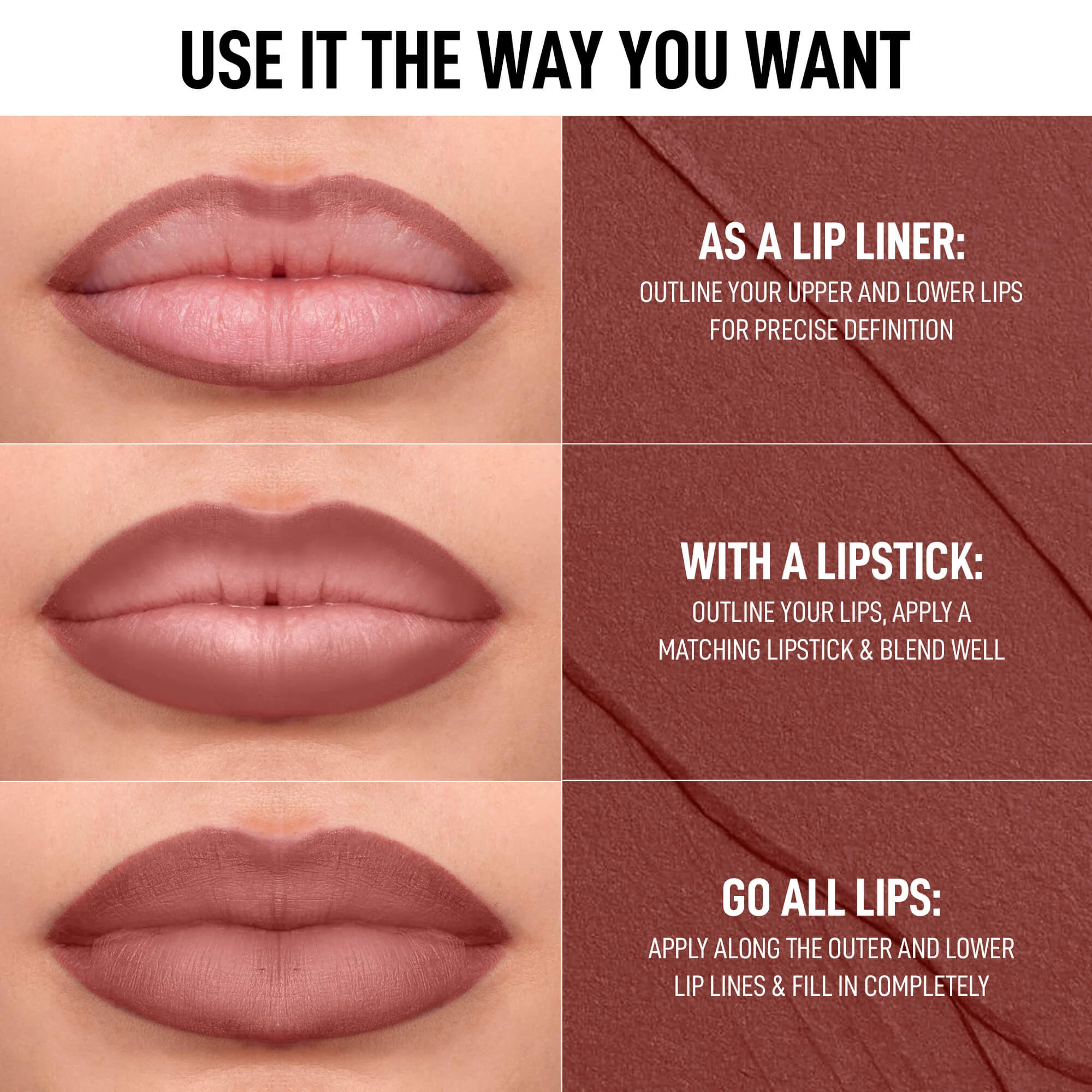 RENEE Curve Matte Lip Liner With Sharpener, 2.5g - Image 18