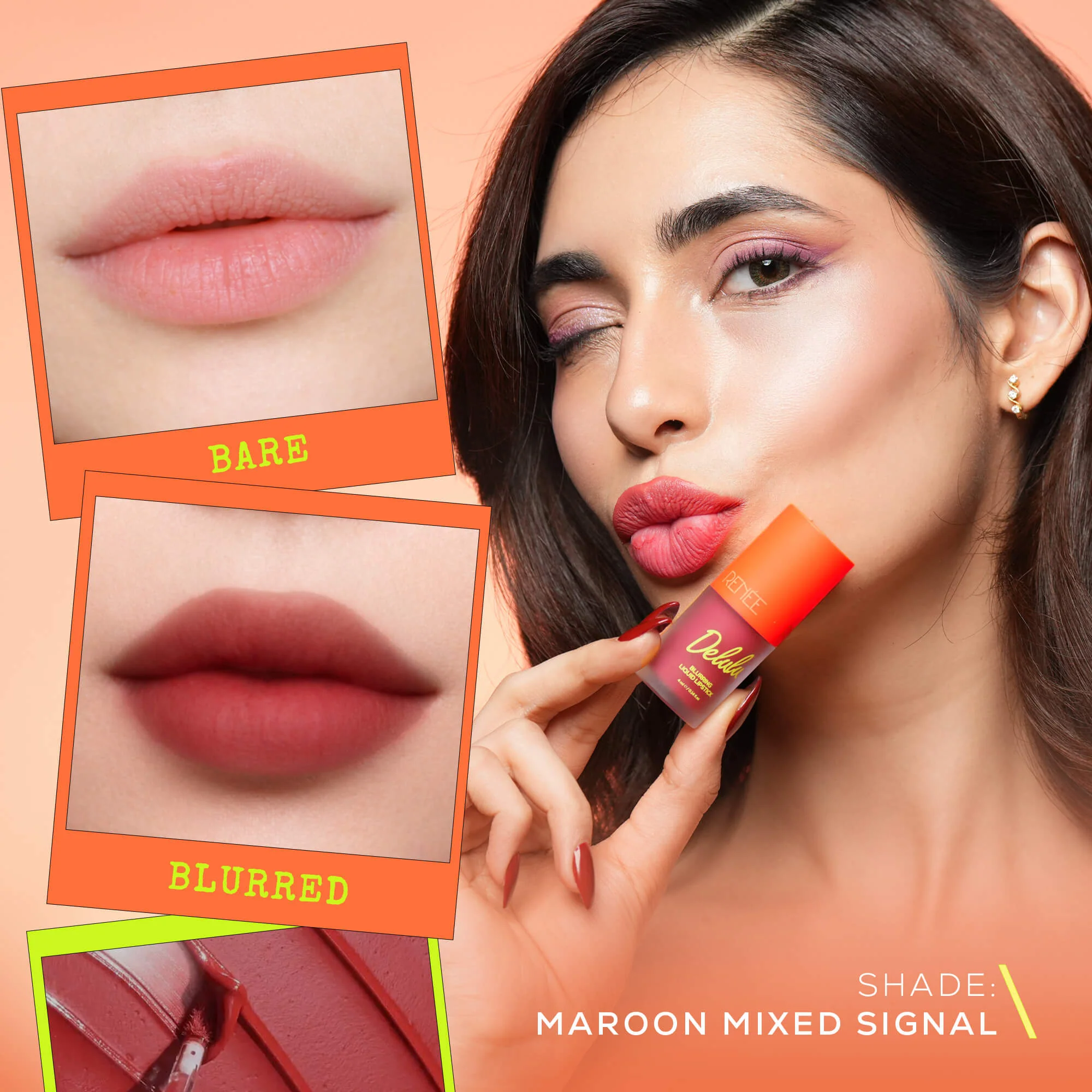 RENEE Delulu Blurring Matte Liquid Lipstick, 4ml - Image 45