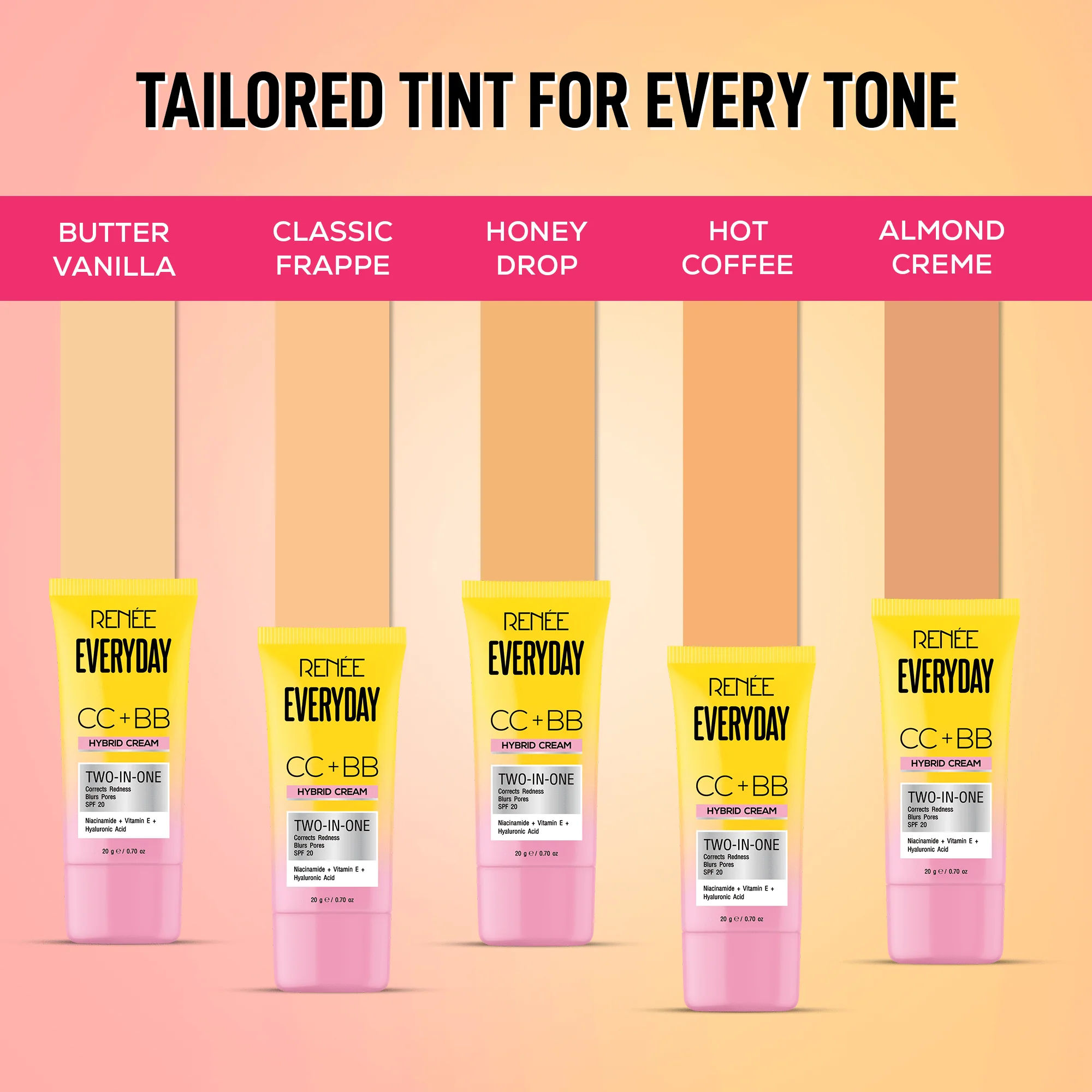 RENEE Everyday CC + BB Hybrid Cream With SPF 20 For Even Skin Tone - Image 8