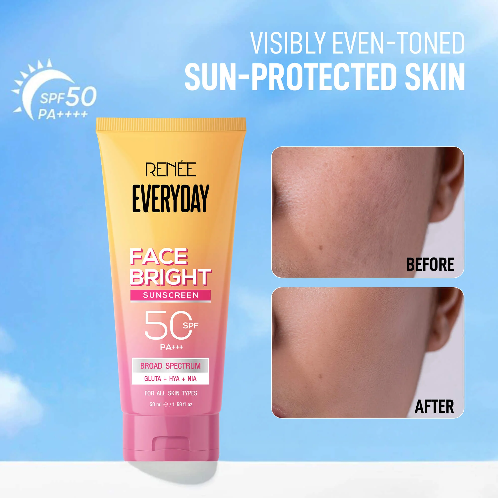 RENEE Everyday Face Bright Gentle Facewash + Serum in Cream Combo of 2 - Image 20