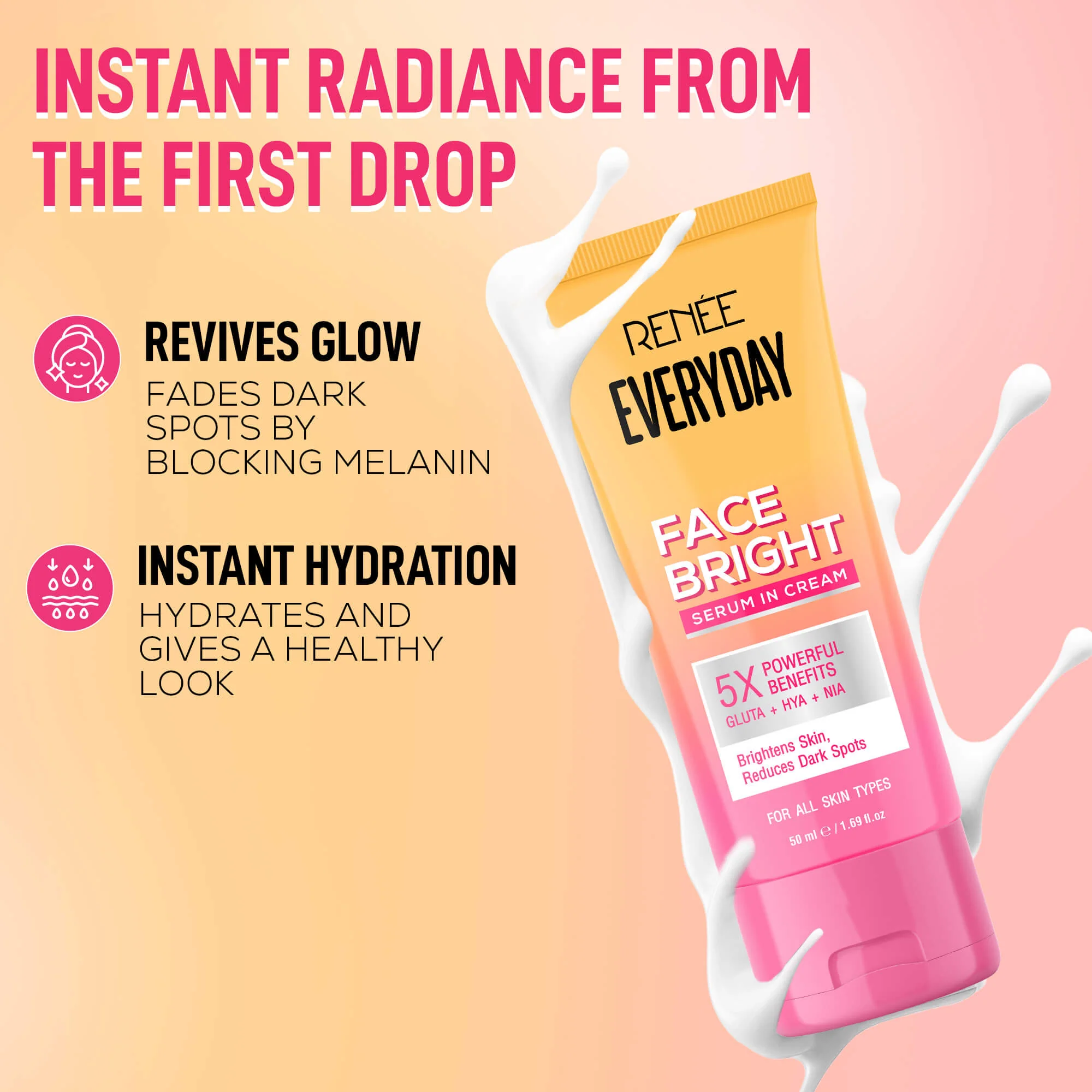 RENEE Everyday Face Bright Complete Skincare Combo With Face Wash, Illuminating Serum, Serum In Cream & In-Vivo Tested Sunscreen SPF 50 PA+++ - Image 5