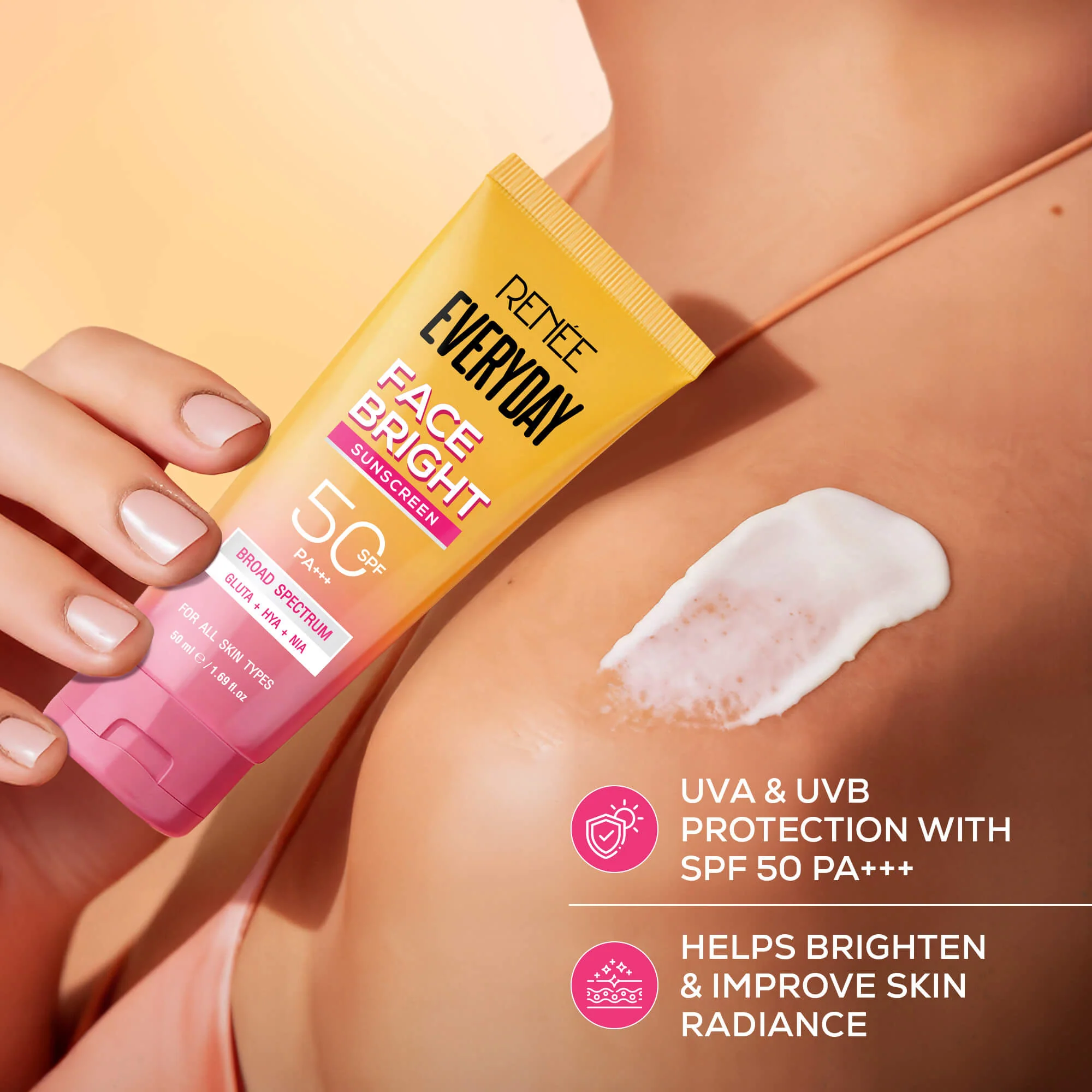 RENEE Everyday Face Bright Complete Skincare Combo With Face Wash, Illuminating Serum, Serum In Cream & In-Vivo Tested Sunscreen SPF 50 PA+++ - Image 6