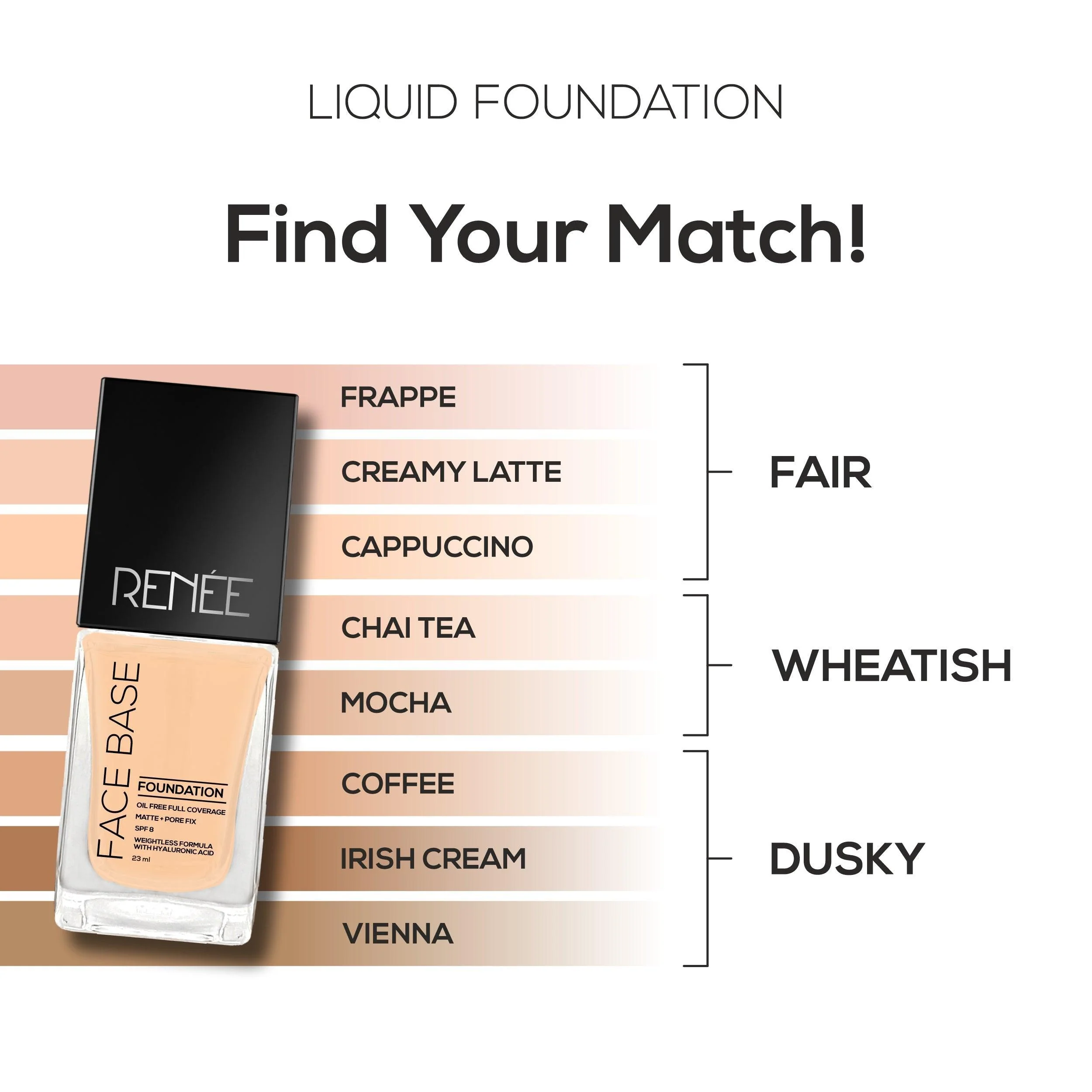 RENEE Face Base Liquid Foundation, 23 ml - Image 18