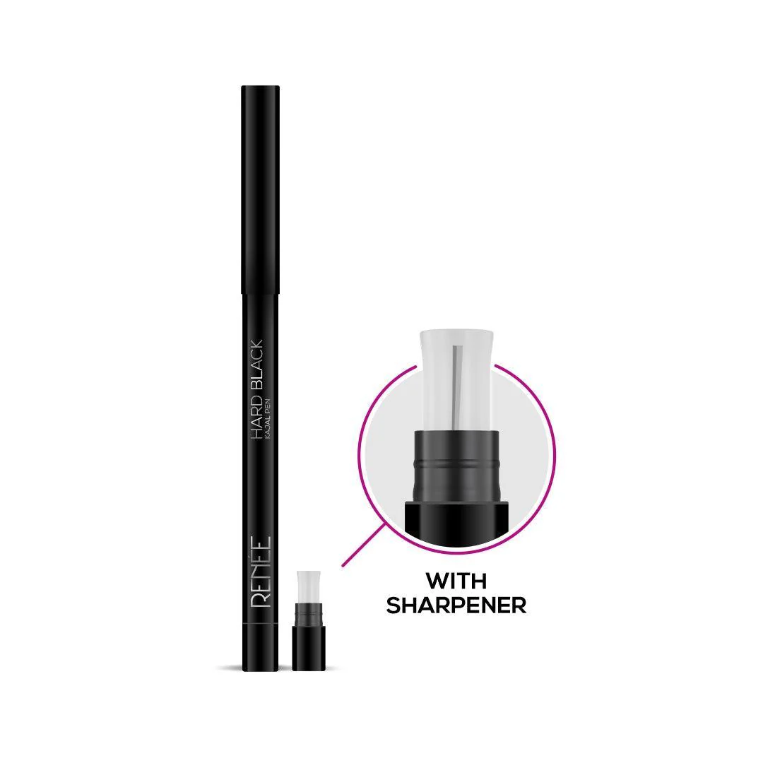 RENEE Hard Black Kajal Pen with Sharpener, 0.35 g - Image 9