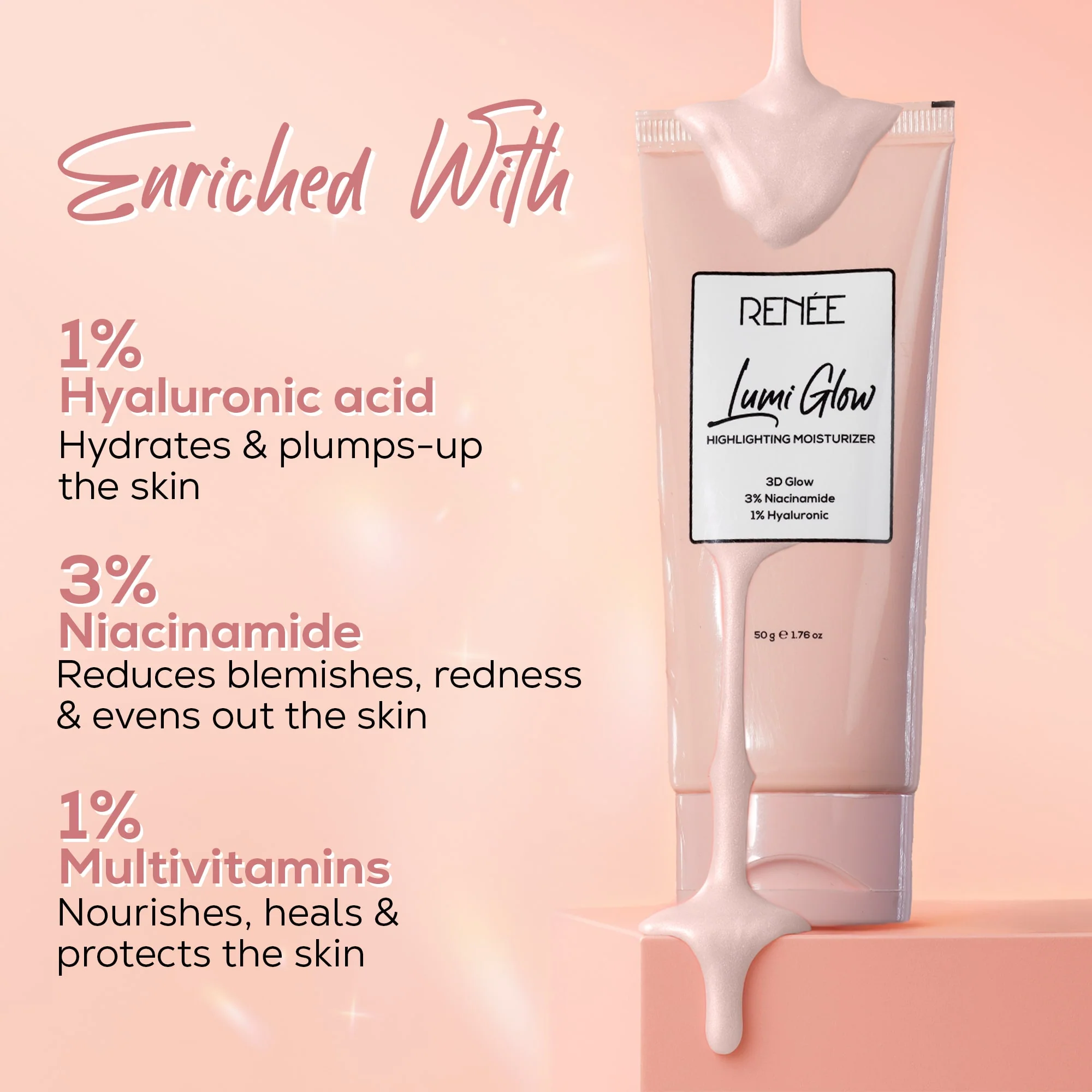 RENEE Lumi Glow Highlighting Moisturizer Cream, 50g - Image 4