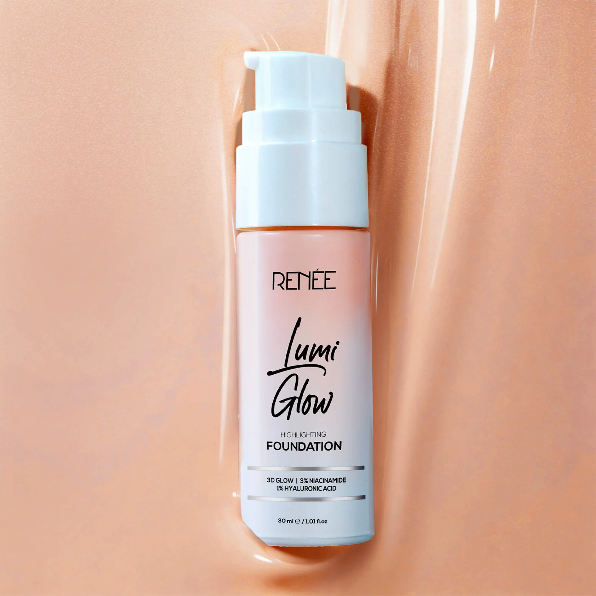 RENEE Lumi Glow Highlighting Liquid Foundation With Dewy Finish, Buildable Coverage & 3D Glow, 30 ml - Image 13