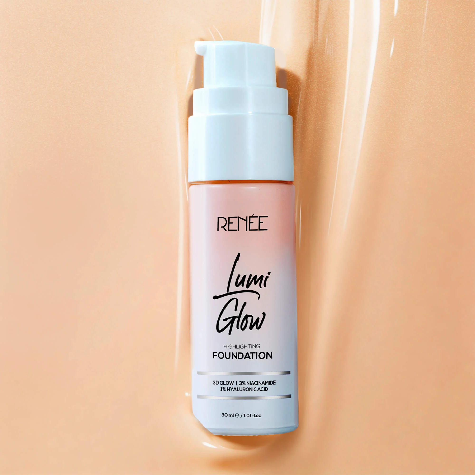 RENEE Lumi Glow Highlighting Liquid Foundation With Dewy Finish, Buildable Coverage & 3D Glow, 30 ml - Image 7