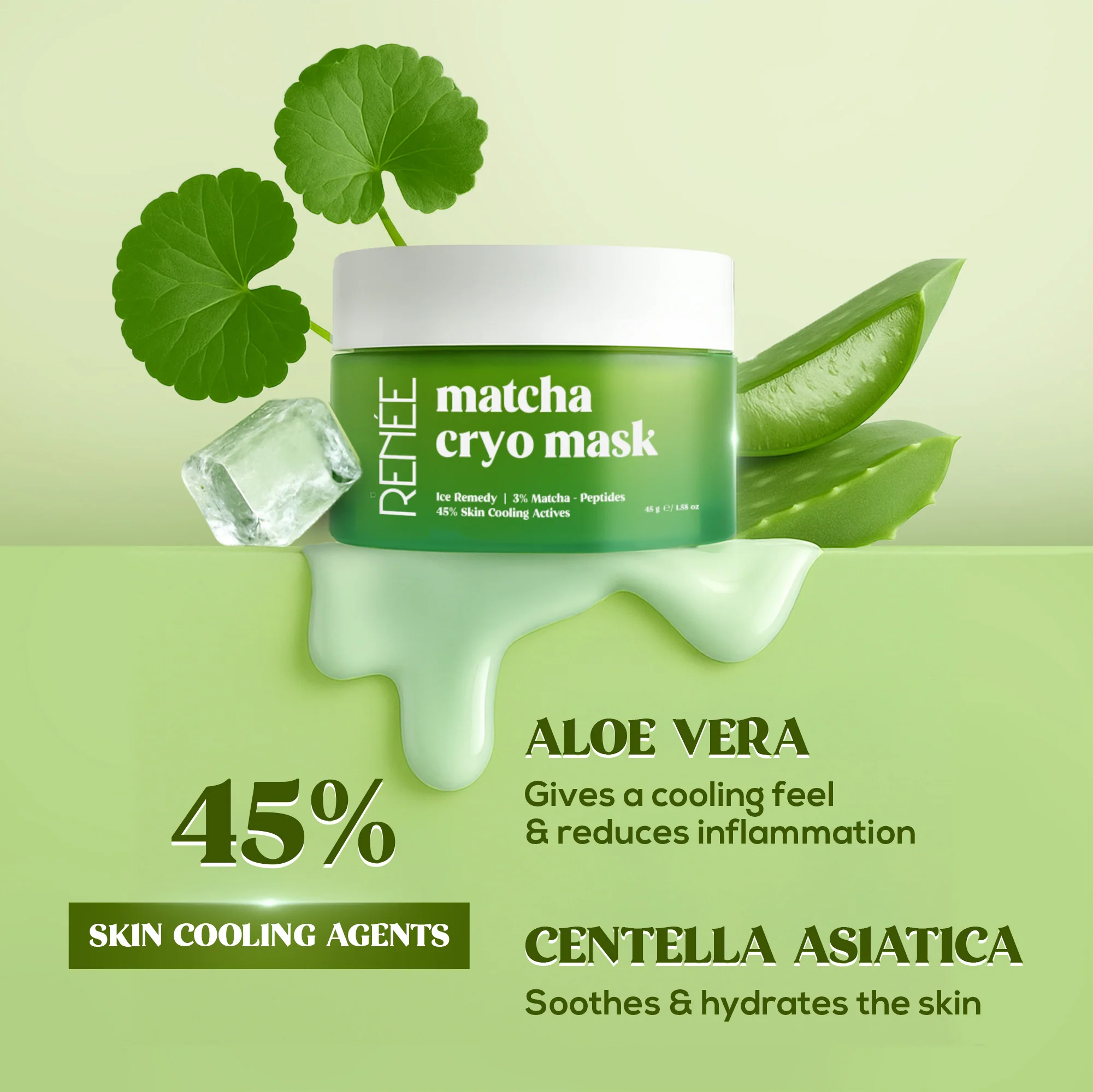 RENEE Matcha Cryo Face Cooling Mask, 45 g - Image 3