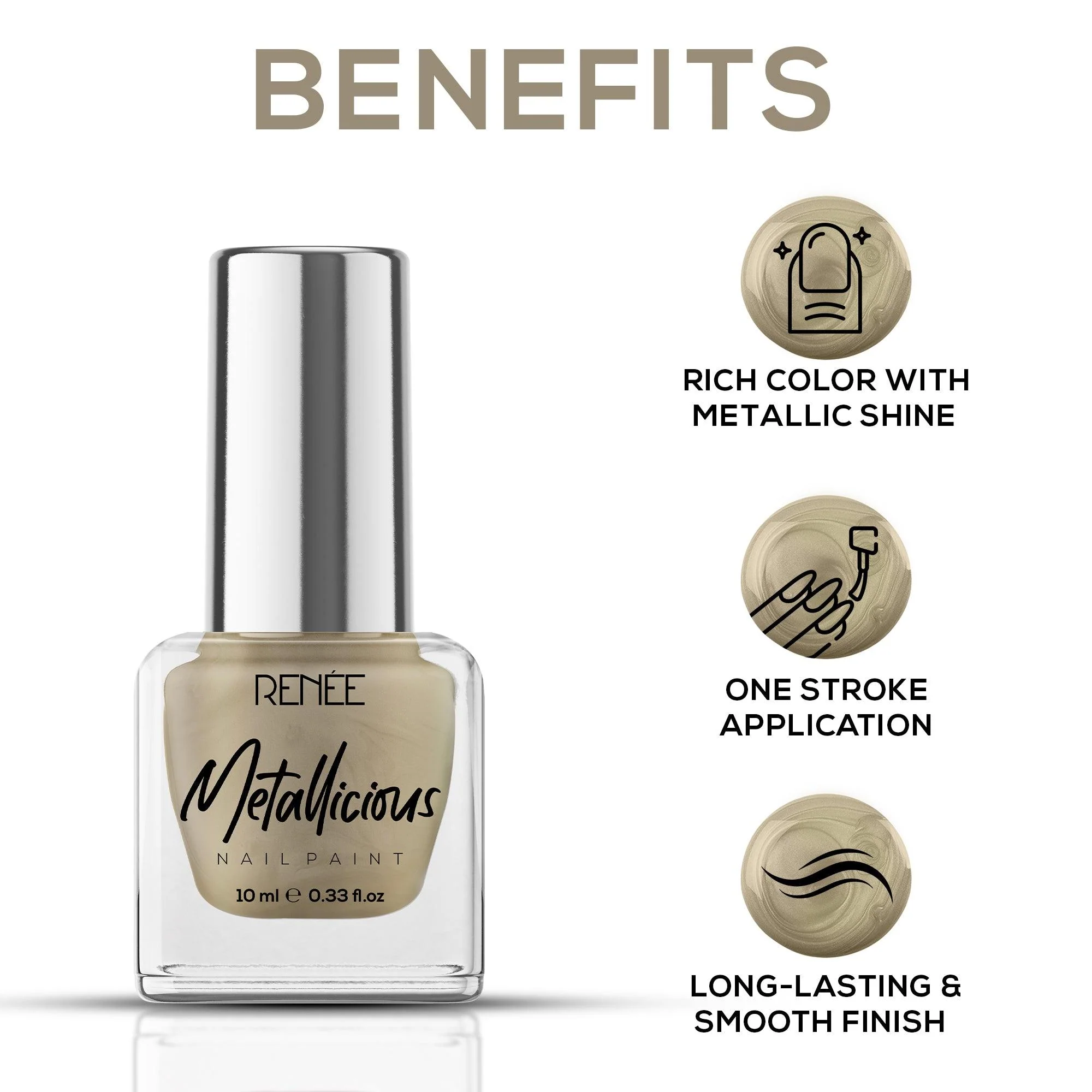 RENEE Metallicious Nail Paint 10ml - Image 3