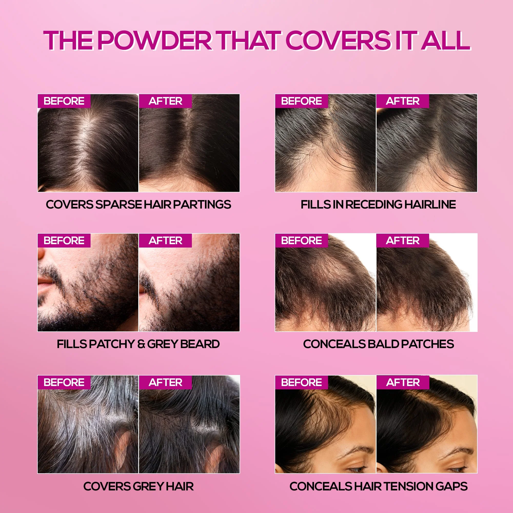 RENEE Cover Up Hair Powder- For Instant Grey Hair Coverage & Root Touch-Up, 4g - Image 5