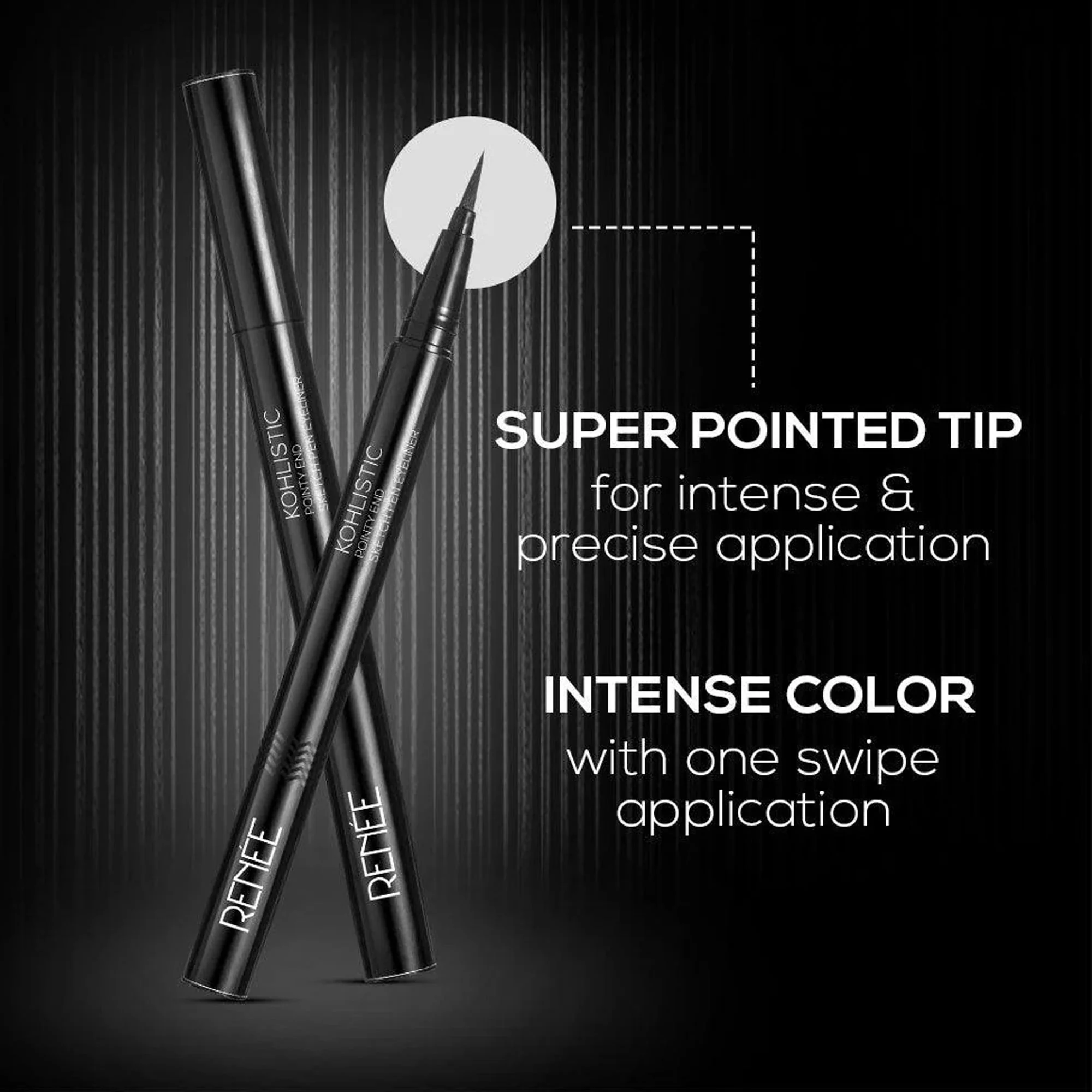 RENEE Midnight Kohl Kajal & Pointy End Sketch Pen Eyeliner Combo - Image 7
