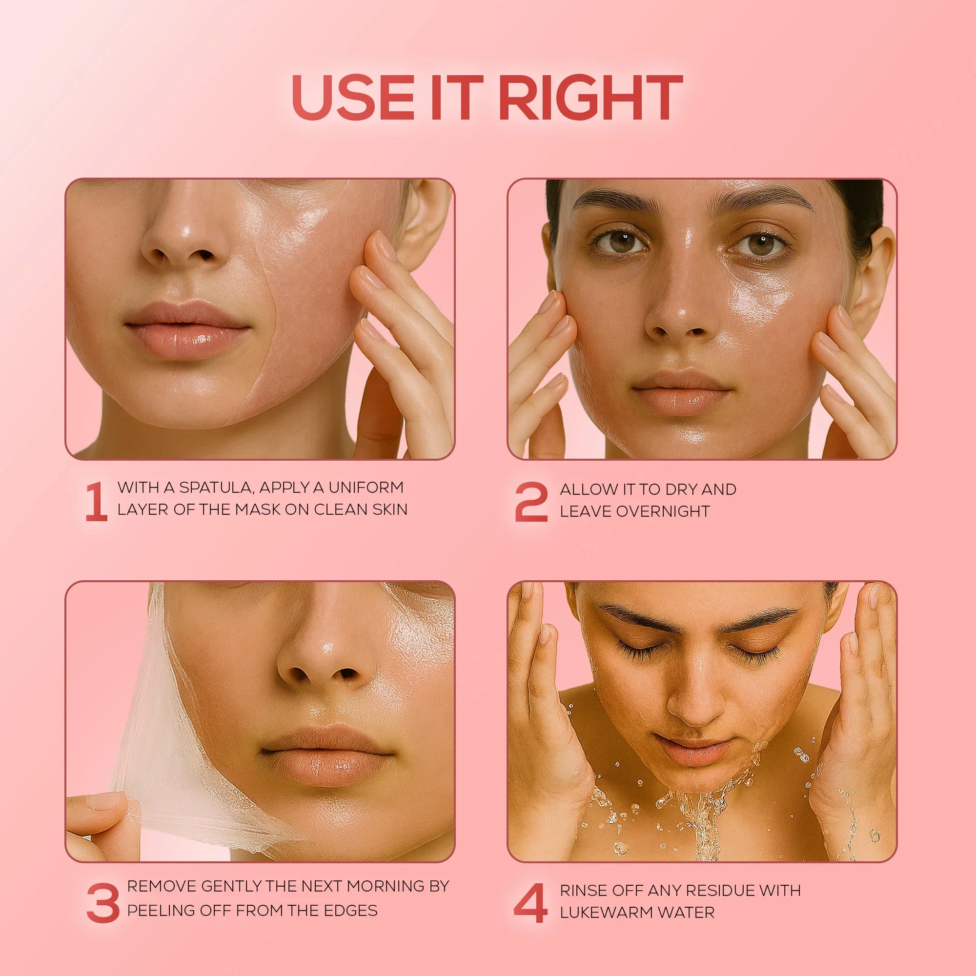 RENEE Pink Therapy Collagen Night Wrapping Anti-Aging Face Mask - Image 5