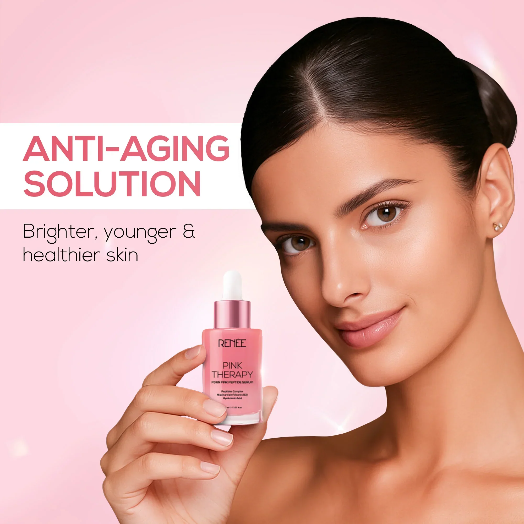 RENEE Pink Therapy PDRN Pink Peptide Serum For Hydrated & Radiant Skin, 30 ml - Image 3
