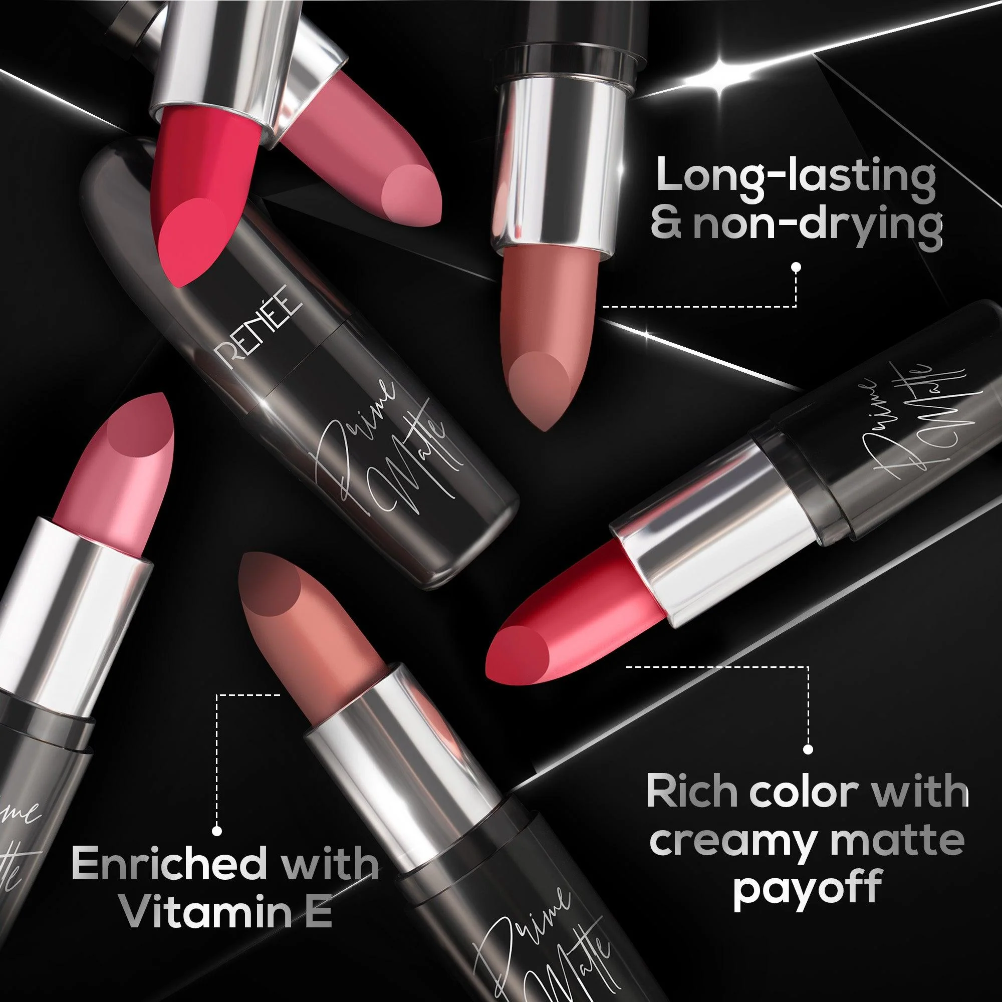RENEE Prime Matte Lipsticks Trio, 4.5g each - Image 7