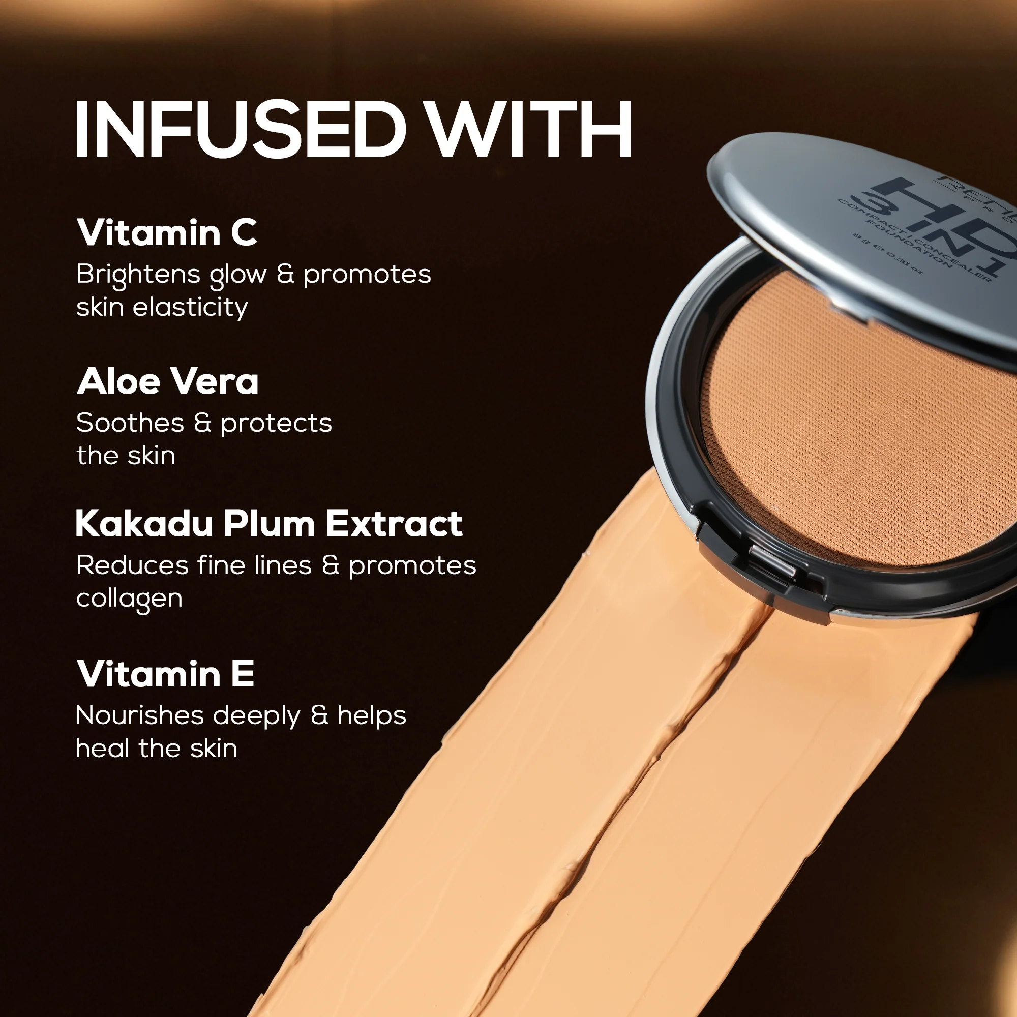 RENEE Pro HD 3-IN-1 Compact, Works as Concealer, Foundation & Powder With SPF 20, 9 g - Image 25