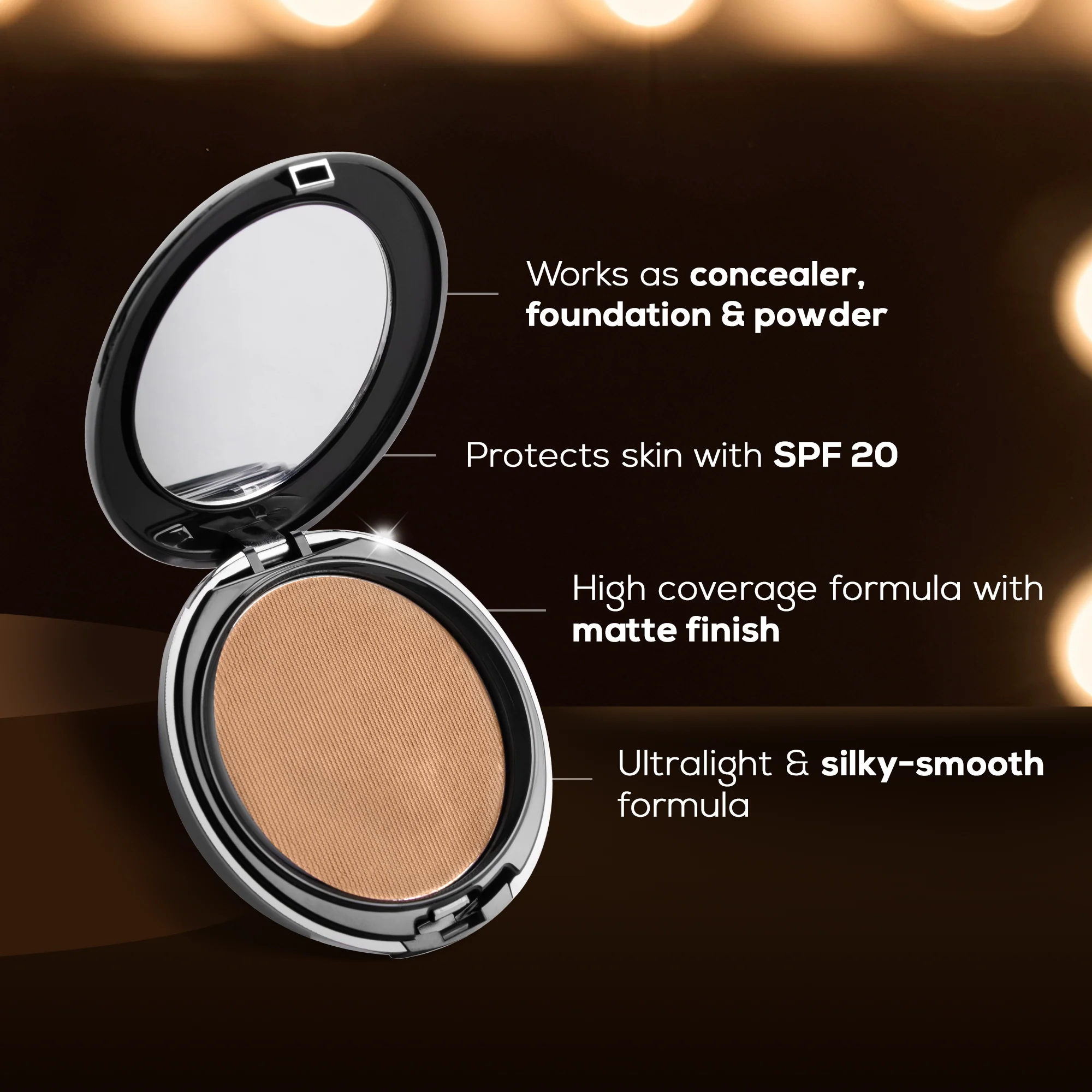 RENEE Pro HD 3-IN-1 Compact, Works as Concealer, Foundation & Powder With SPF 20, 9 g - Image 36