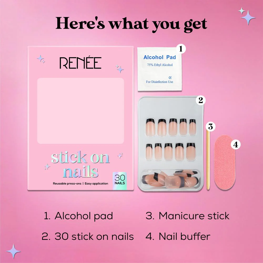 RENEE Stick on Nails With Glue- Pack of 30 Reusable & Long-lasting Nails - Image 102