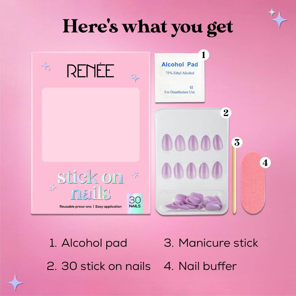 RENEE Stick on Nails With Glue- Pack of 30 Reusable & Long-lasting Nails - Image 32