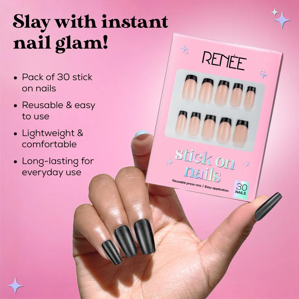 RENEE Stick on Nails With Glue- Pack of 30 Reusable & Long-lasting Nails - Image 38