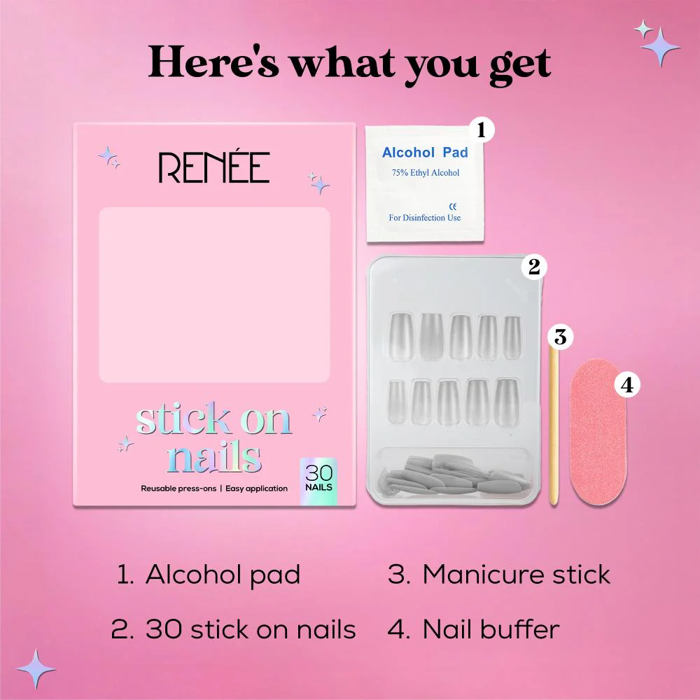 RENEE Stick on Nails With Glue- Pack of 30 Reusable & Long-lasting Nails - Image 46