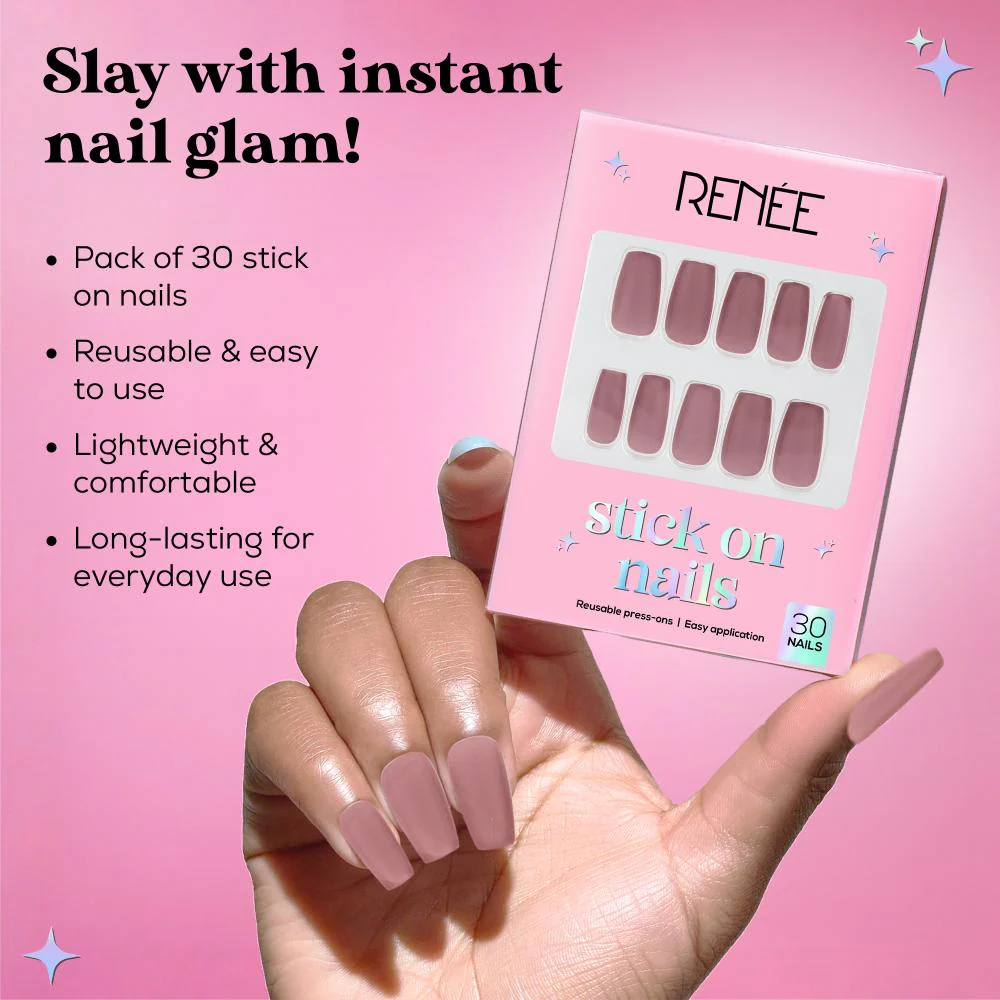 RENEE Stick on Nails With Glue- Pack of 30 Reusable & Long-lasting Nails - Image 59
