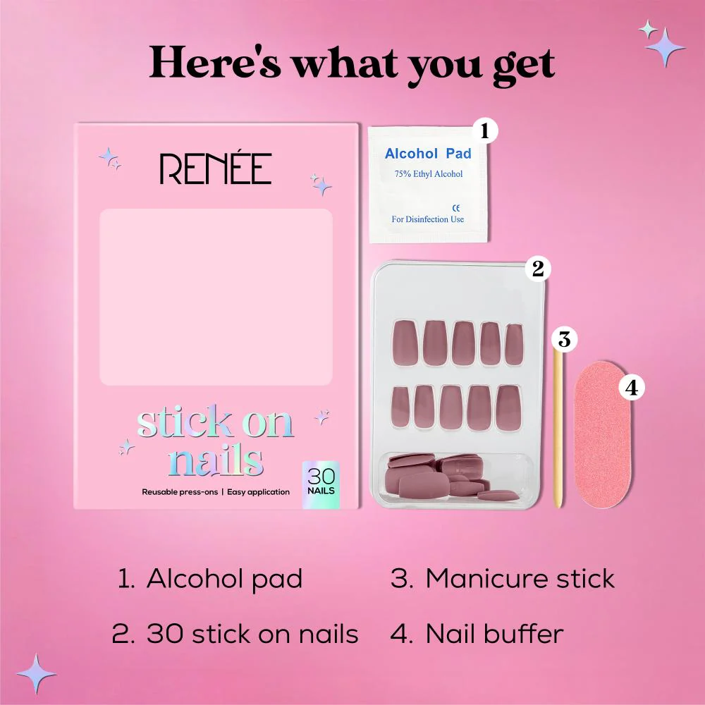 RENEE Stick on Nails With Glue- Pack of 30 Reusable & Long-lasting Nails - Image 60