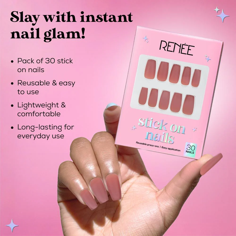 RENEE Stick on Nails With Glue- Pack of 30 Reusable & Long-lasting Nails - Image 73