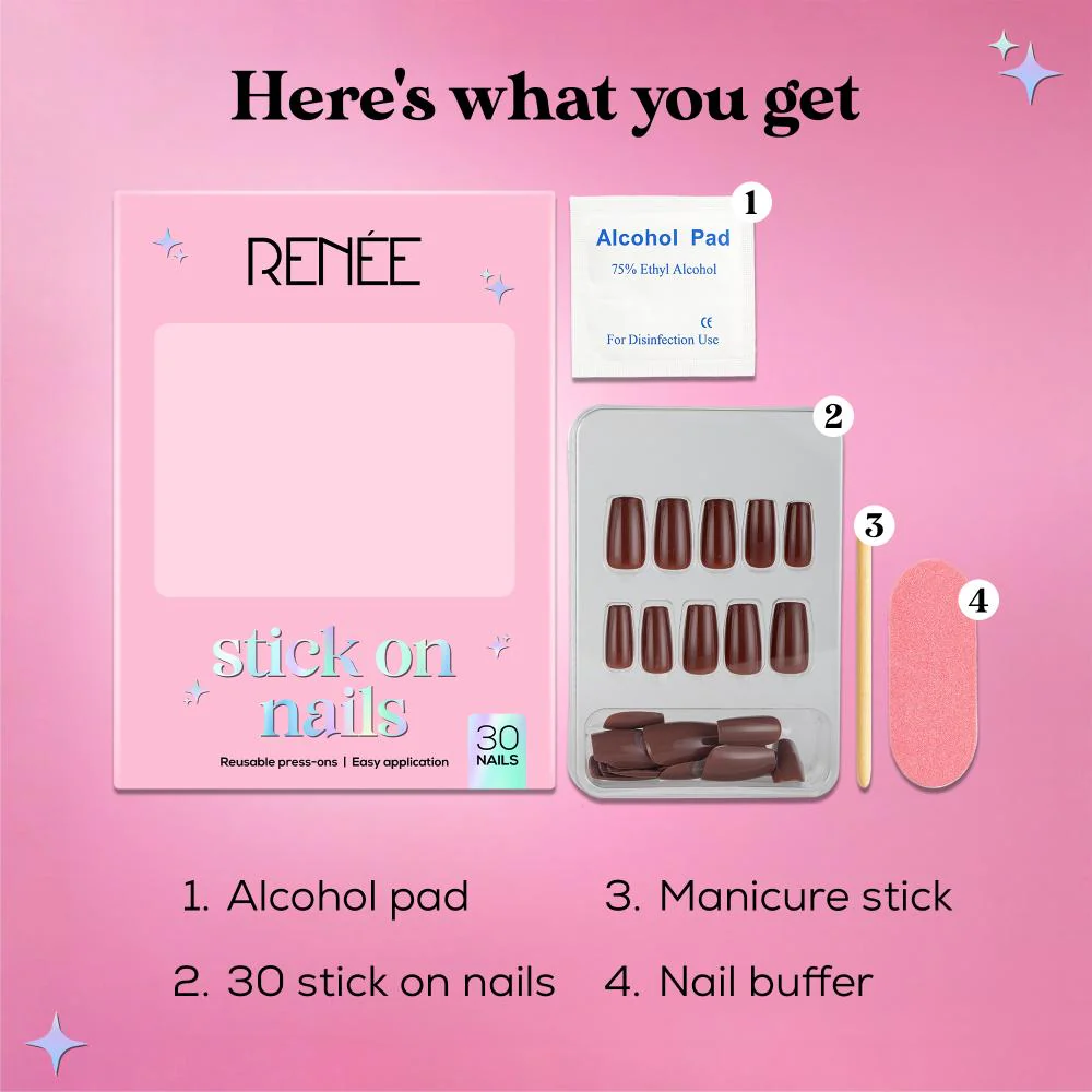 RENEE Stick on Nails With Glue- Pack of 30 Reusable & Long-lasting Nails - Image 81