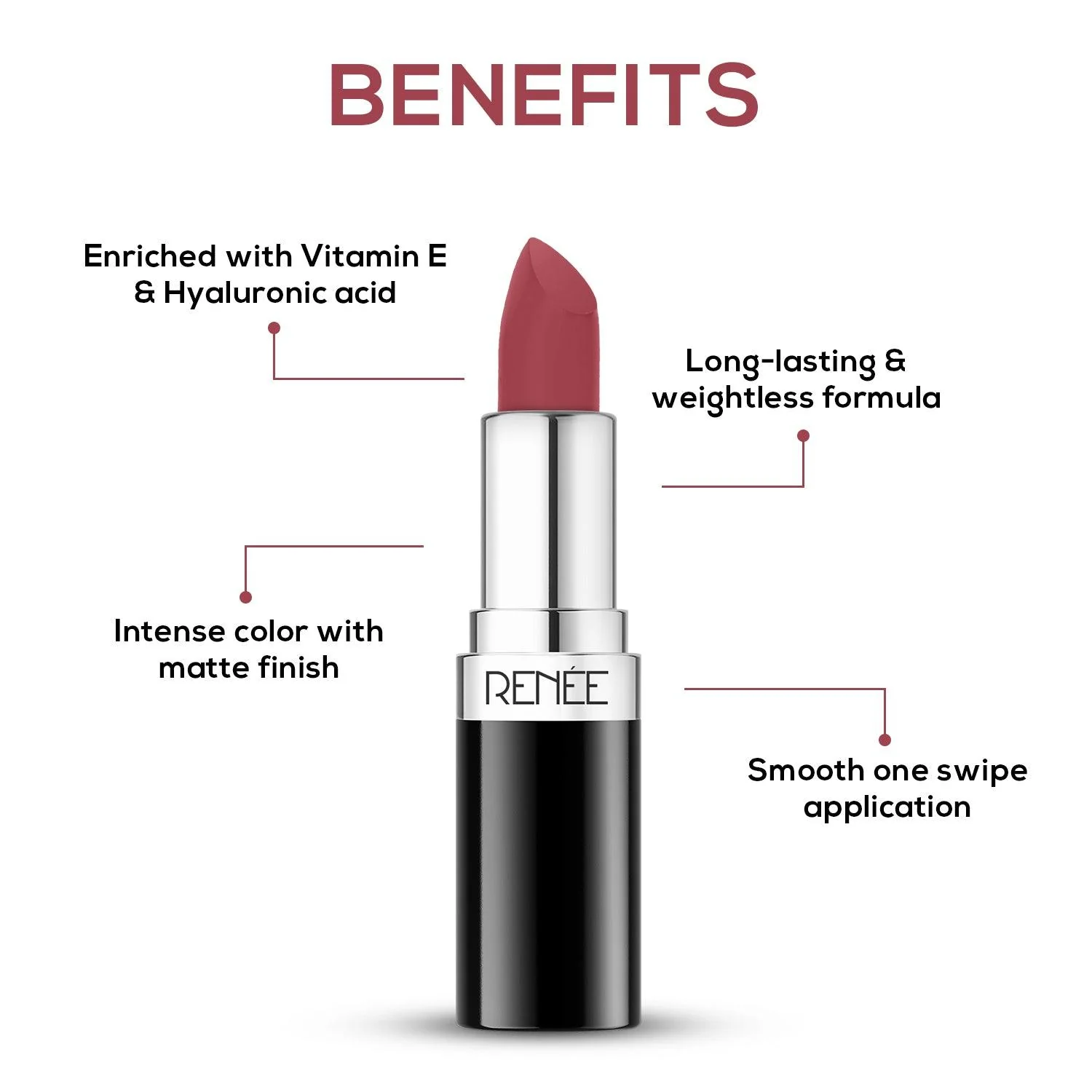 RENEE Stunner Matte Lipstick, 4 g - Image 62