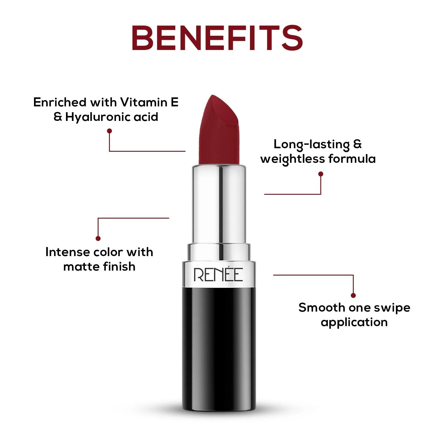 RENEE Stunner Matte Lipstick, 4 g - Image 68