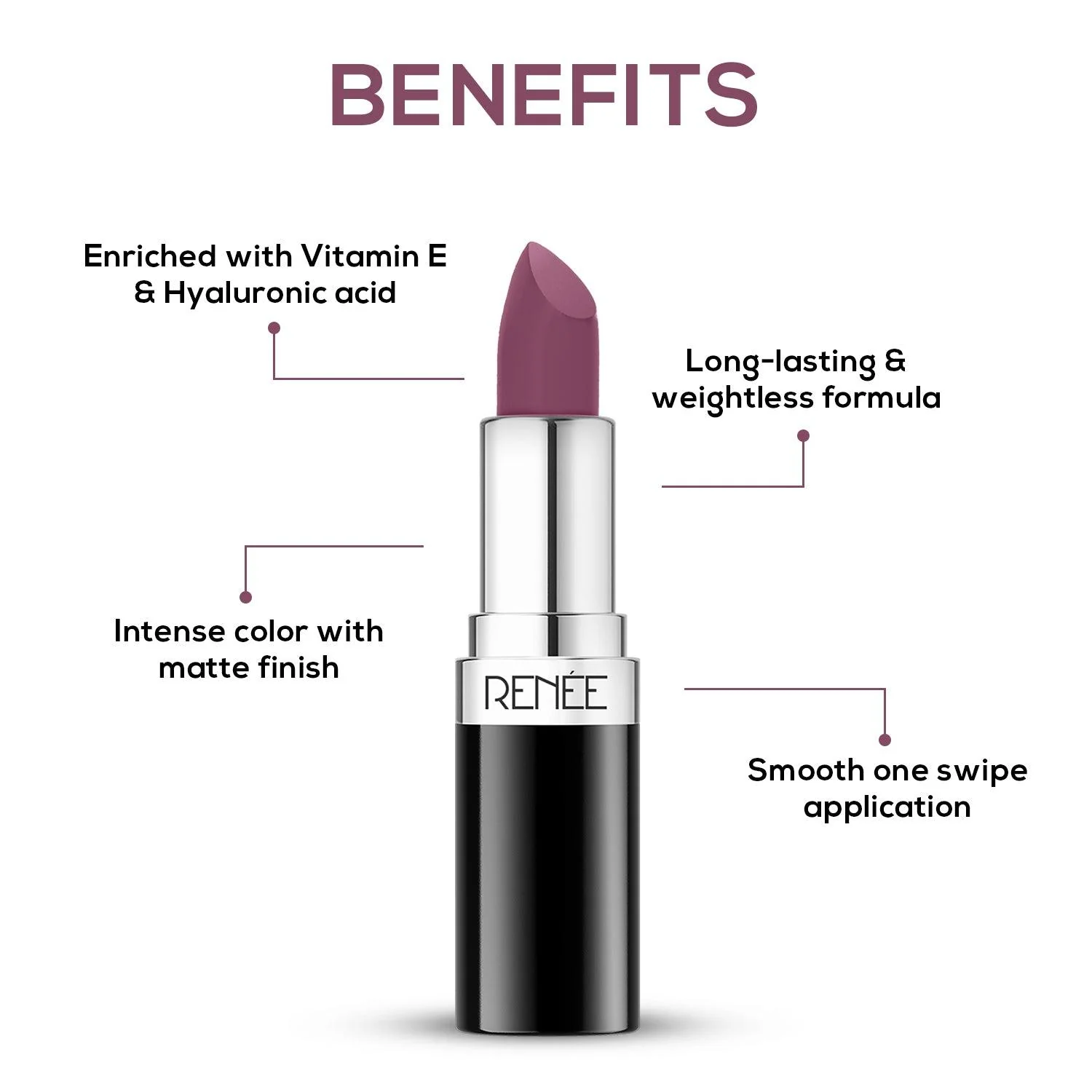 RENEE Stunner Matte Lipstick, 4 g - Image 86