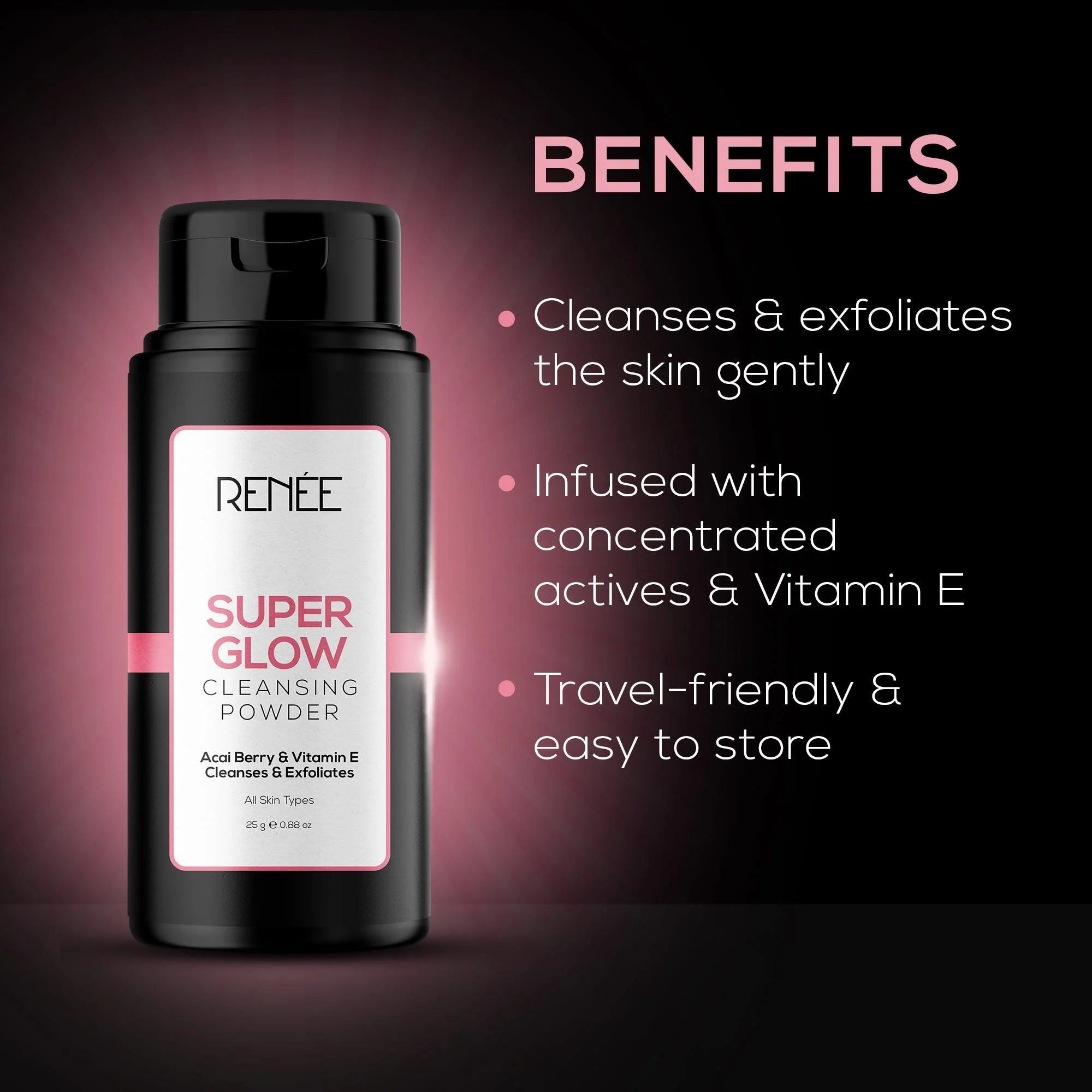RENEE Super Glow Cleansing Powder with Acai berry & Vitamin E - Image 3