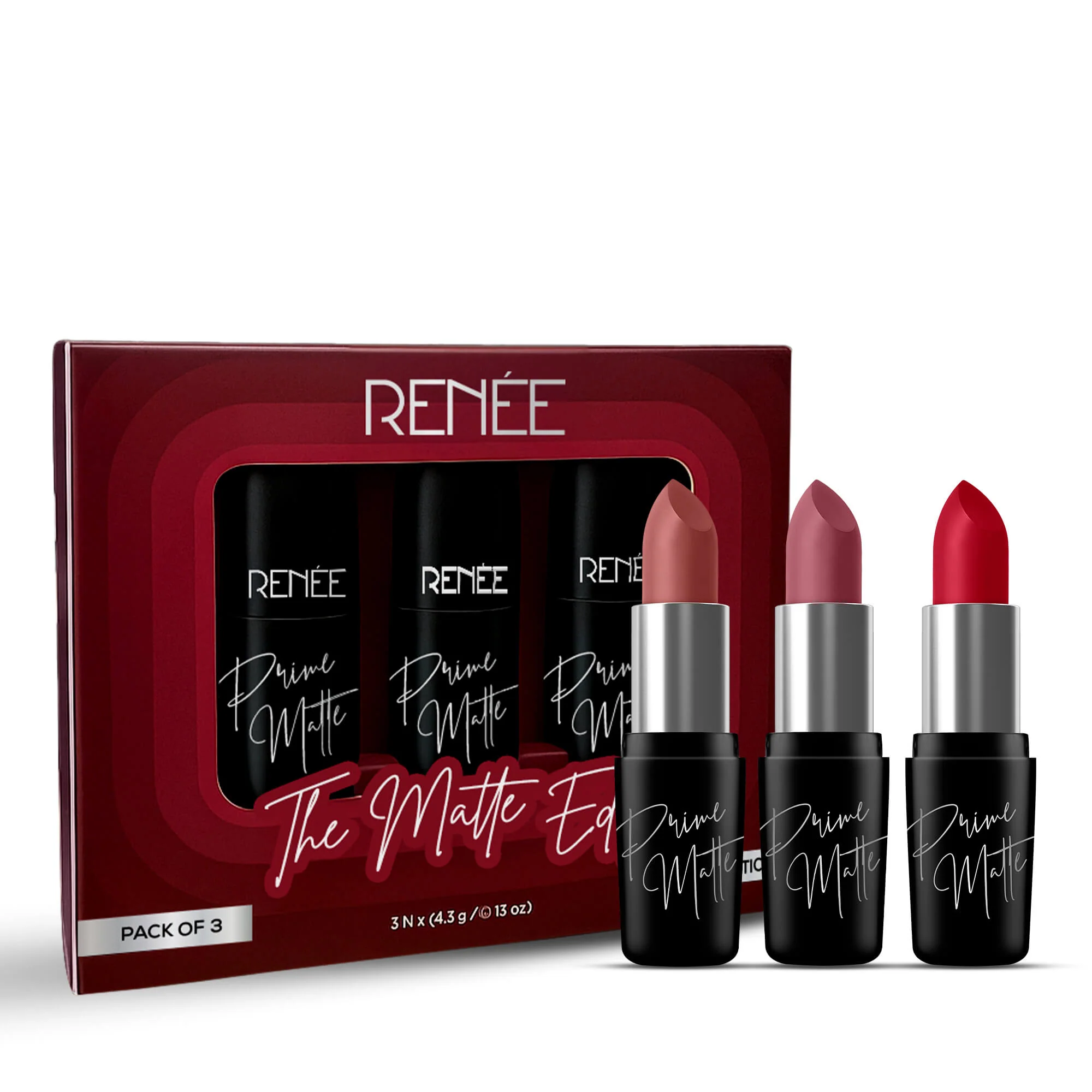 RENEE The Matte Edit Lipstick Combo, Pack Of 3 (4.5g Each) - Image 2