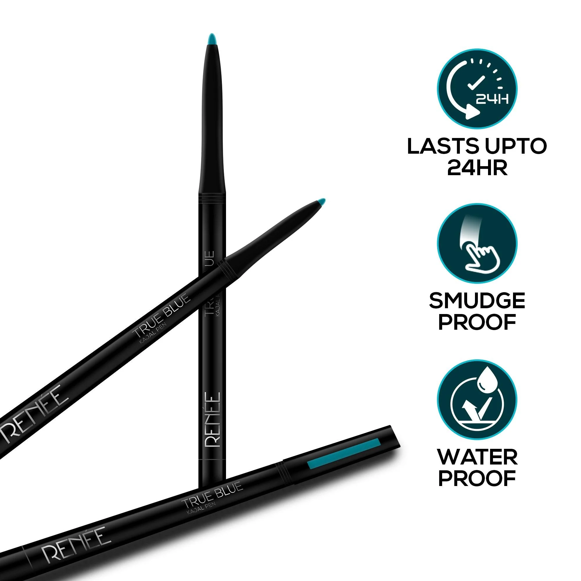RENEE True Blue Kajal Pen with Sharpener, 0.35g - Image 5